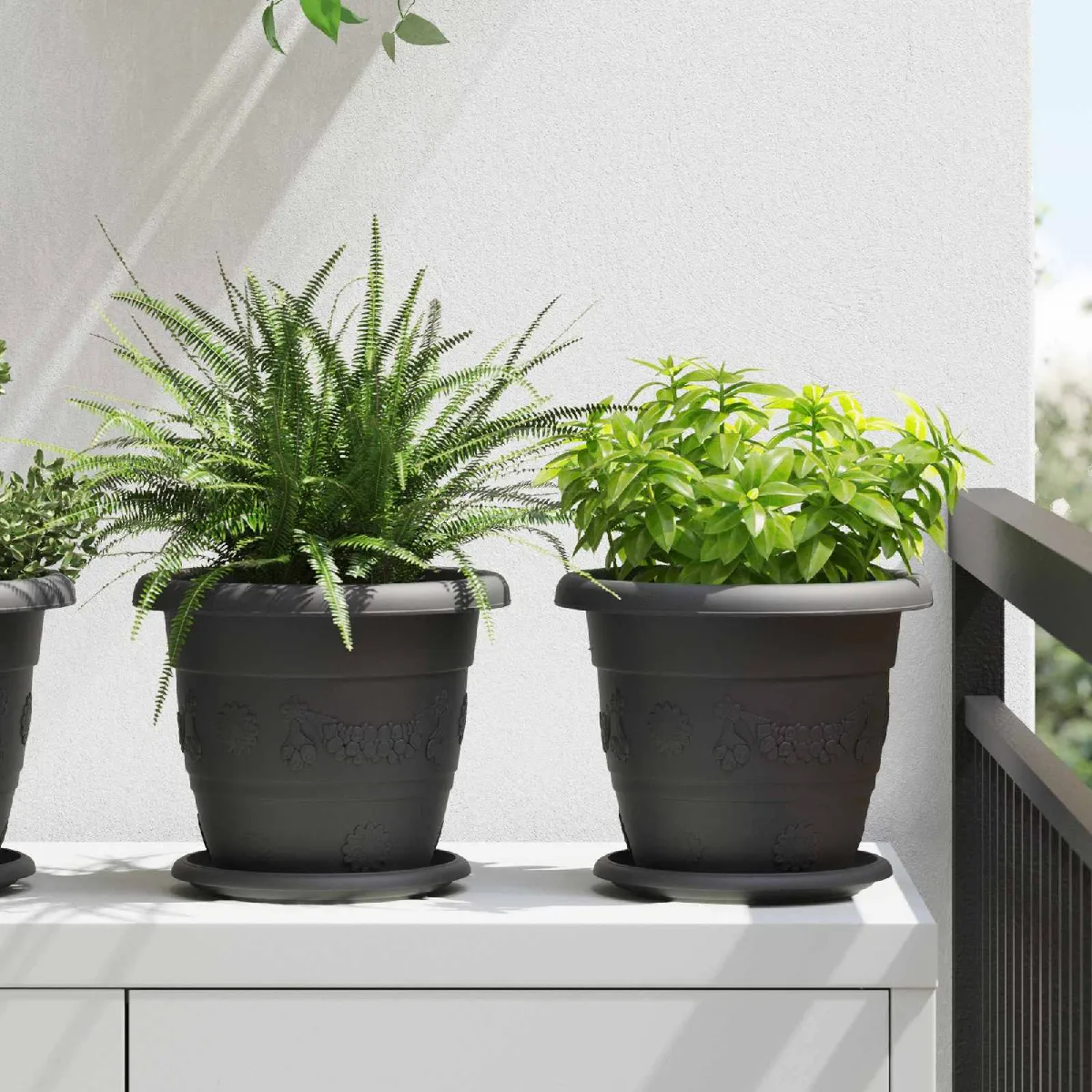 vidaXL Pots de plantes 6 pcs Ø 26 x 21.5 cm Plastique