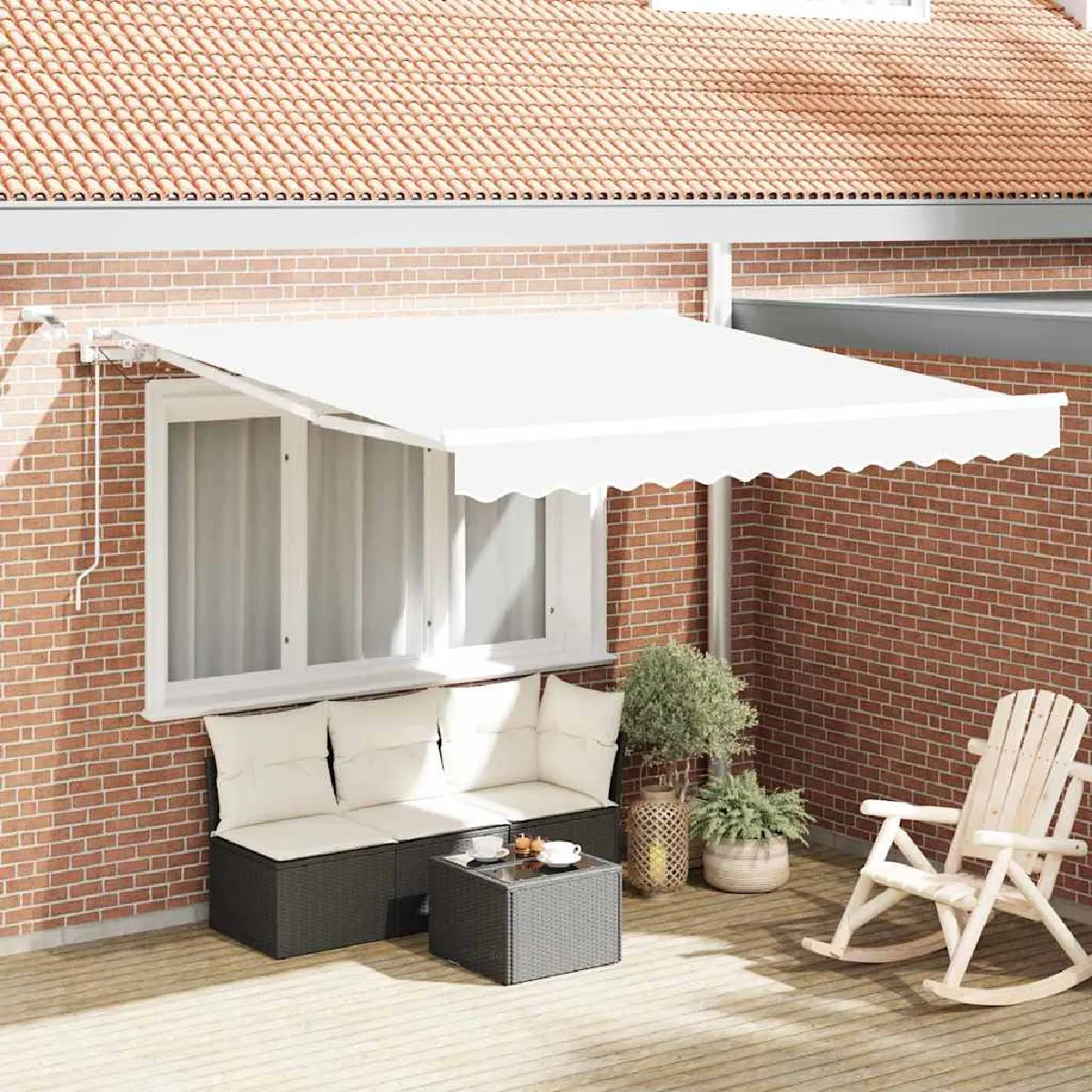 vidaXL Auvent Rétractable 350 x 250 cm Polyester et métal - vue 2