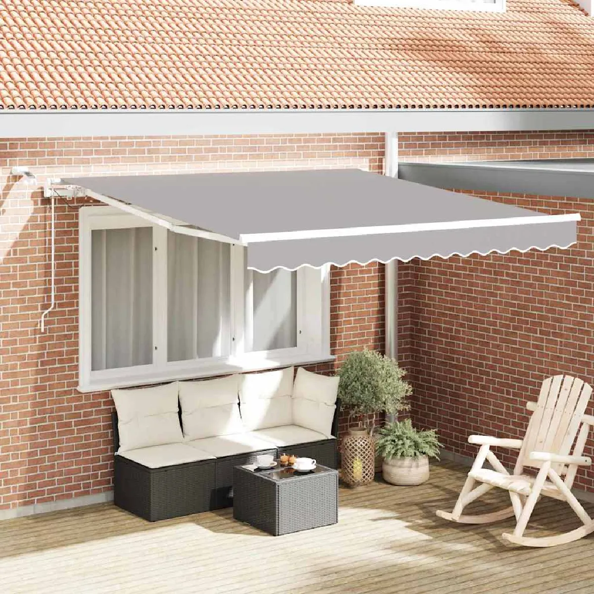 vidaXL Auvent Rétractable 350 x 250 cm Polyester et métal - vue 7