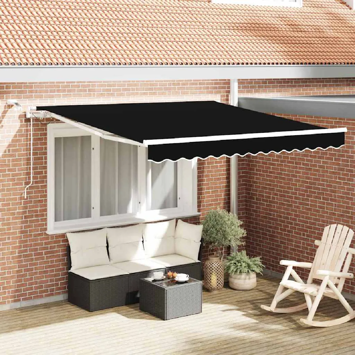 vidaXL Auvent Rétractable 350 x 250 cm Polyester et métal - vue 4