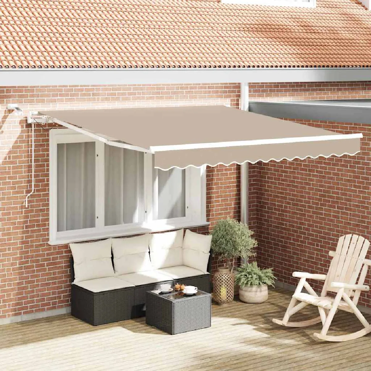 vidaXL Auvent Rétractable 350 x 250 cm Polyester et métal - vue 5