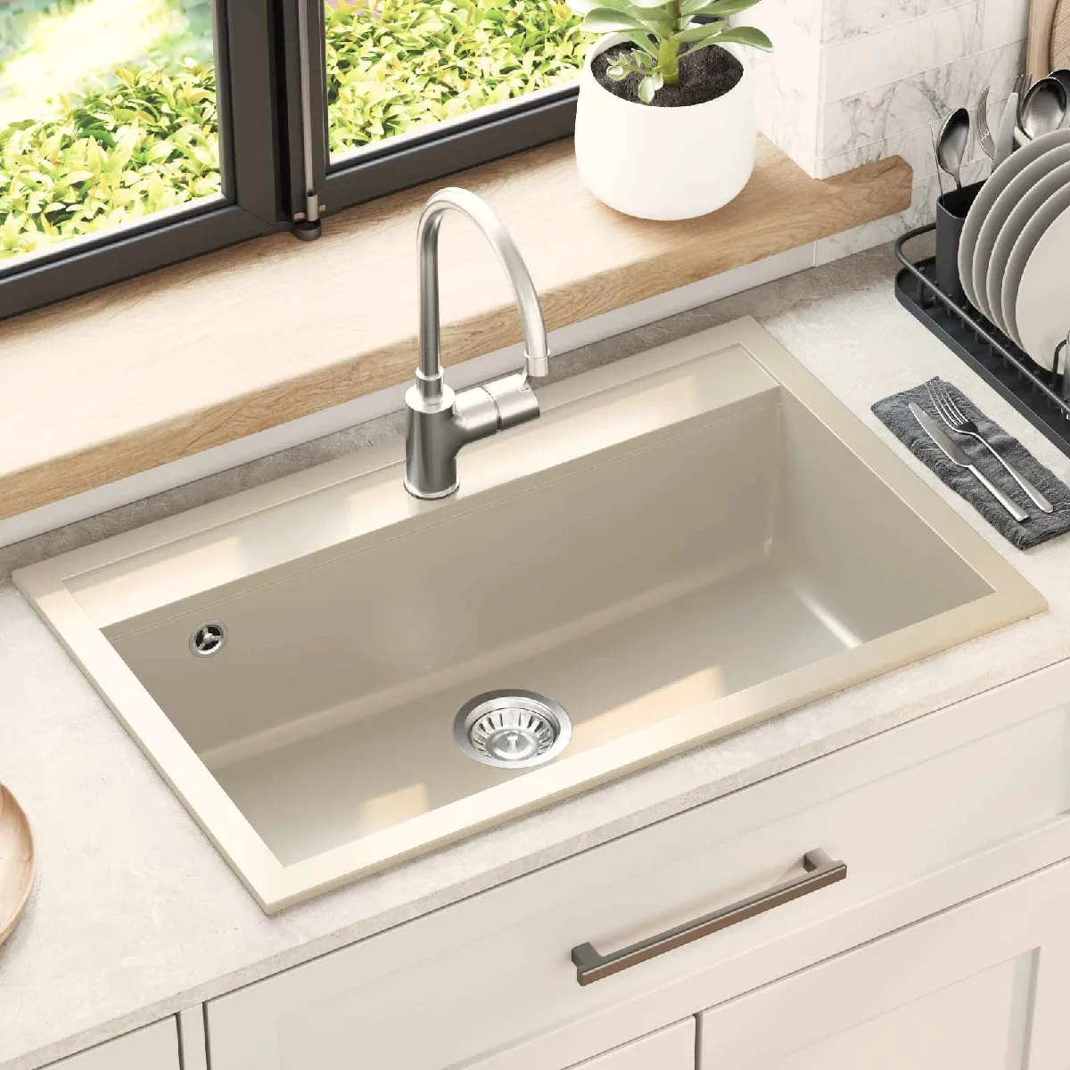 vidaXL Évier 795 x 505 mm Granite