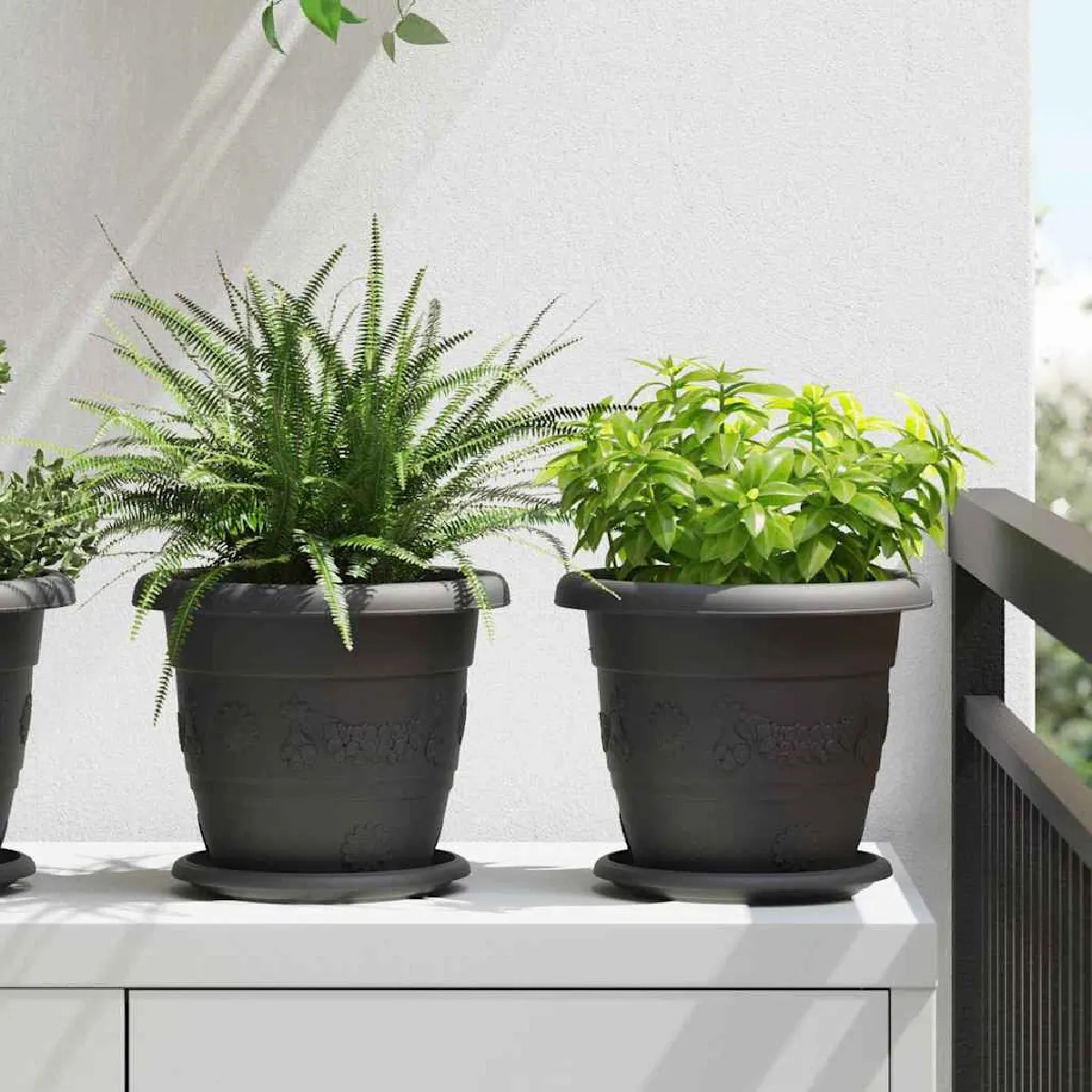 vidaXL Pot à fleurs rond 6 pcs Ø 26 x 21 5 cm Plastique