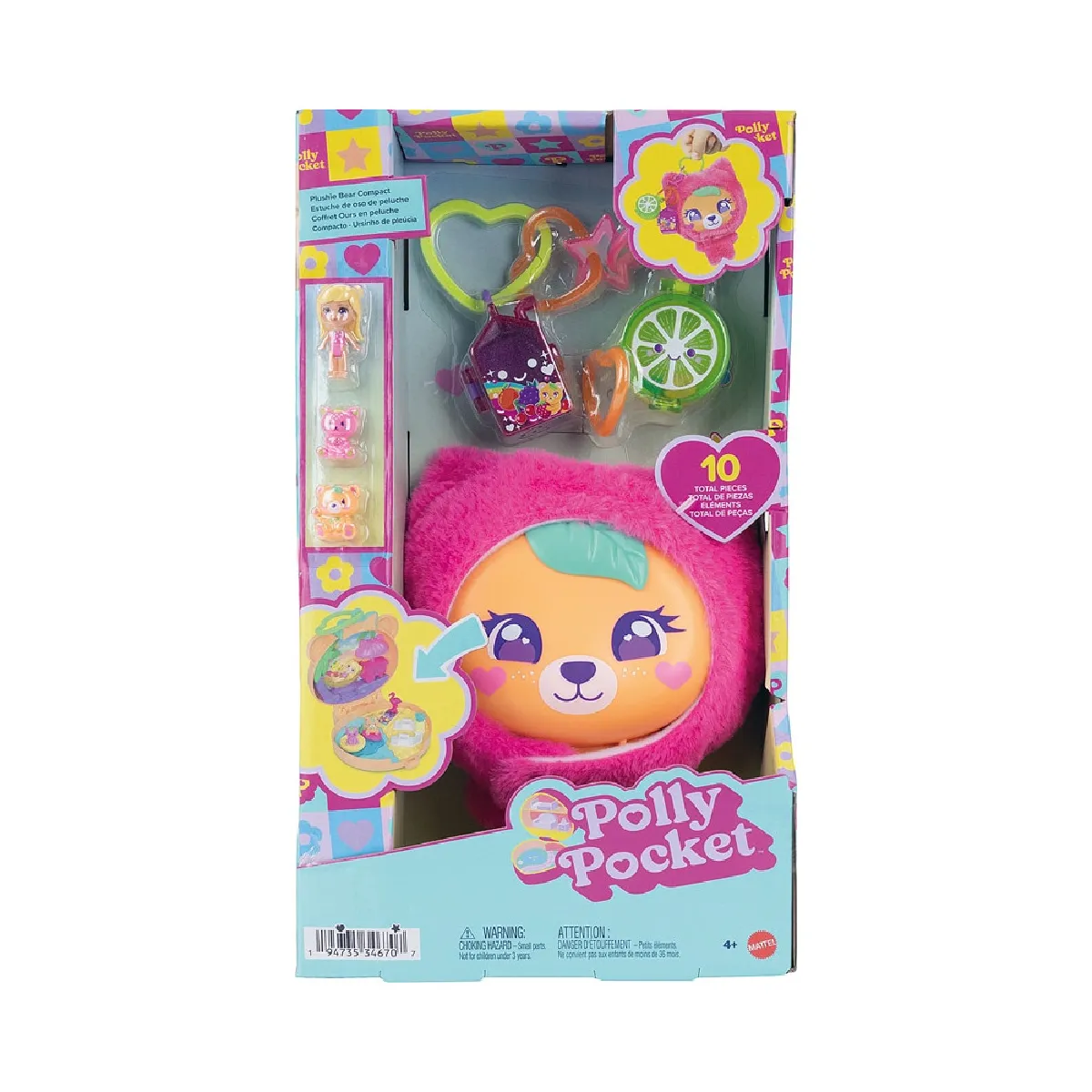 MALJKC79 Coffret Polly Pocket Ourson Tout Doux peluche compacte 2 en 1