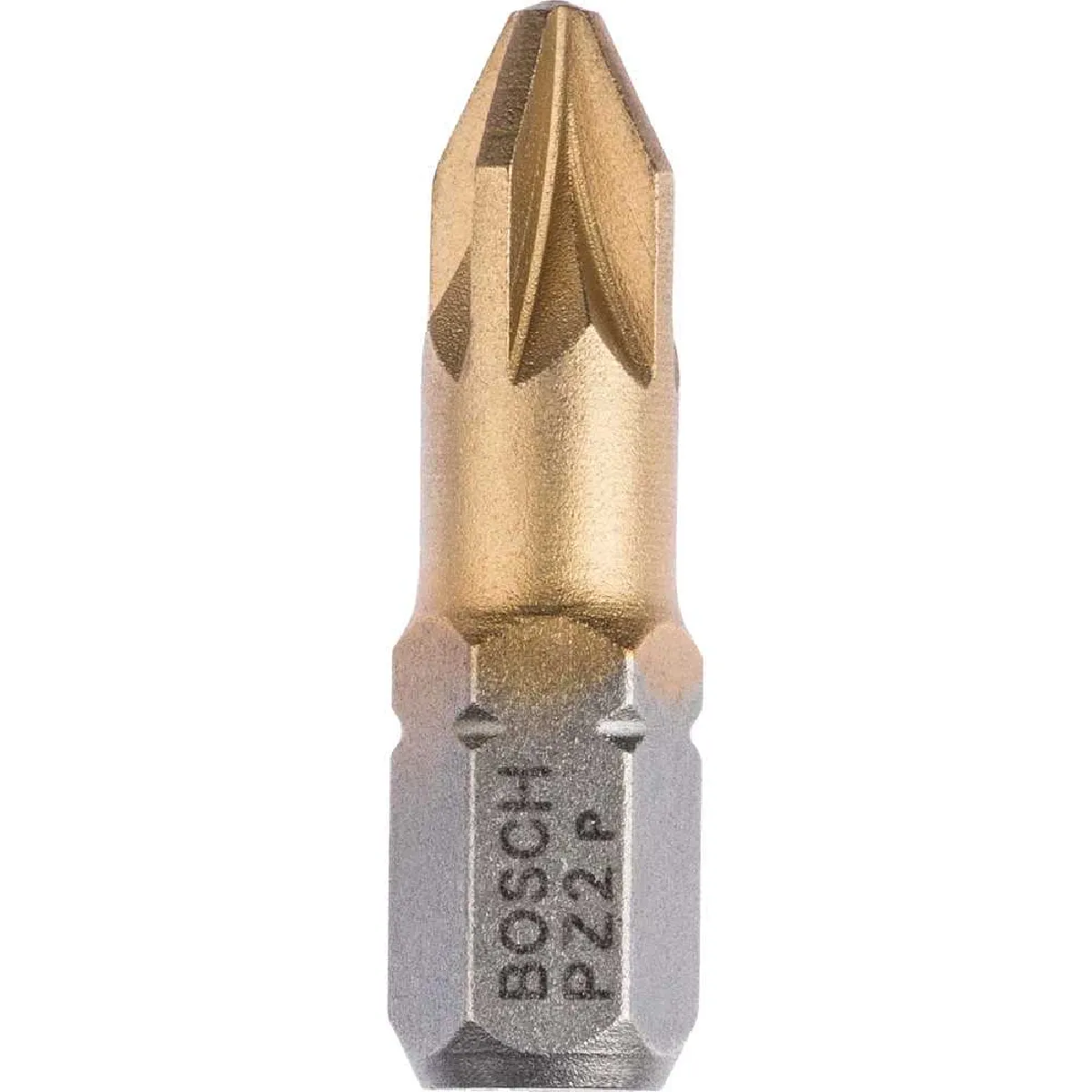 Embout Pozidriv PZ2 BOSCH 2607001594 – Court 25 mm, Revêtement TIN