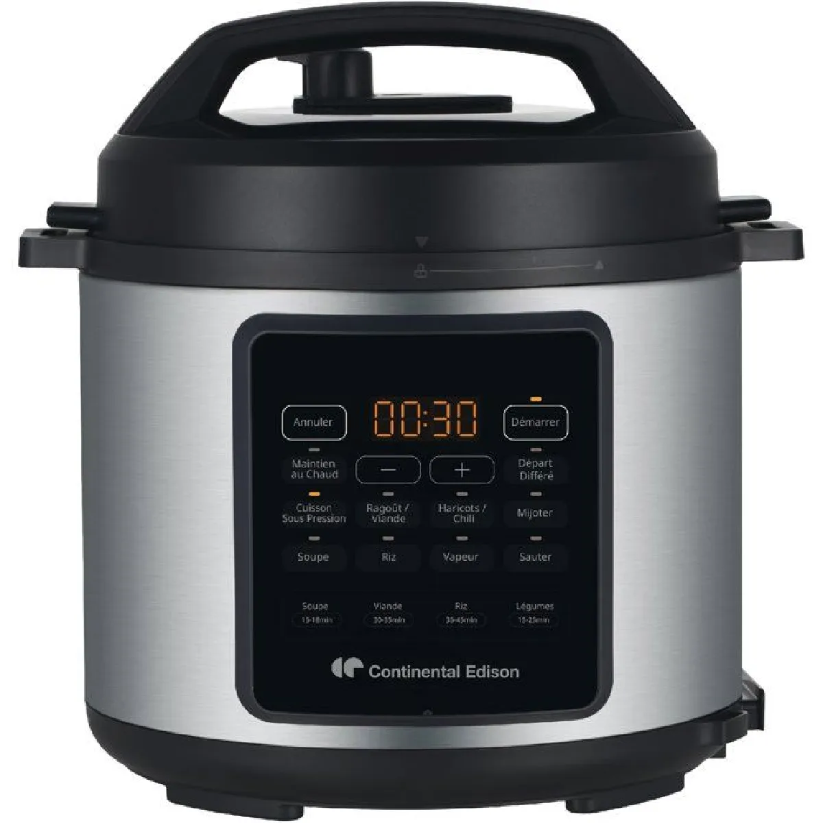 Joom Continental Edison Multicuiseur Autocuiseur Sous Pression - Cemcsp10006l - 6 L - 1000 W - Noir Et Inox Noir - Image 2