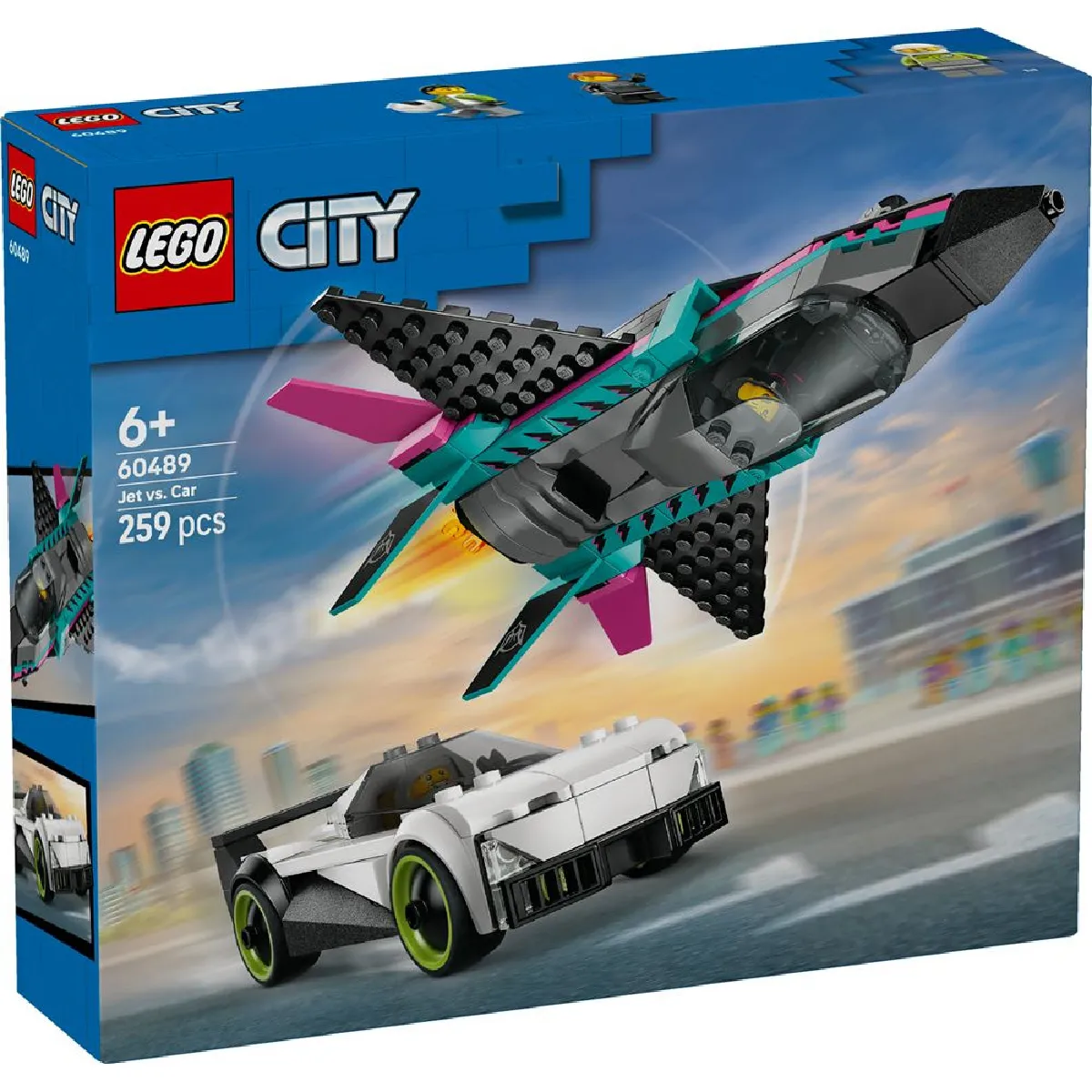 60489 Jet vs. Car Set de construction 259 pi&egrave;ces LEGO City