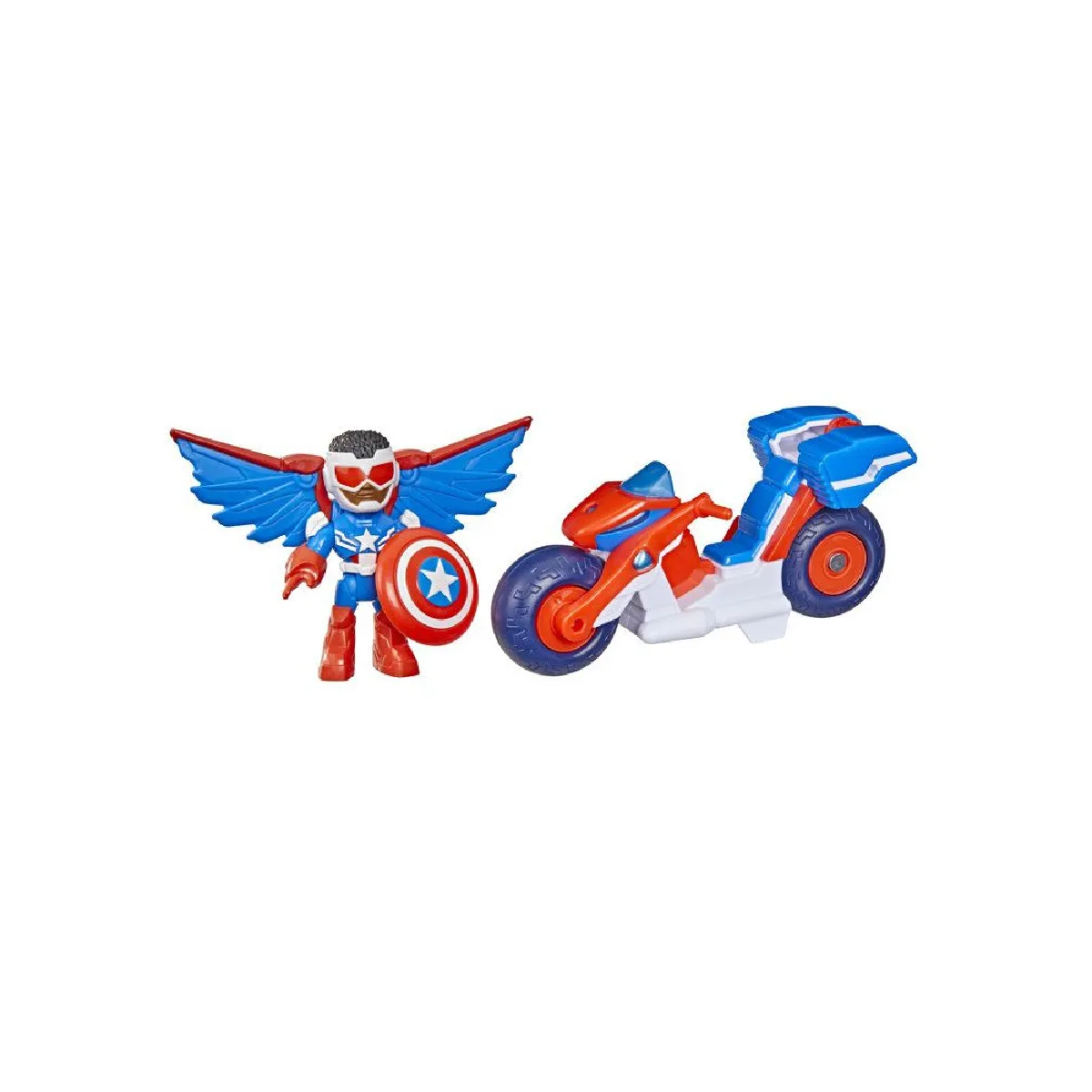 G2691 Figurine Captain America (Sam Wilson) 7,5 cm avec Super Moto et accessoires