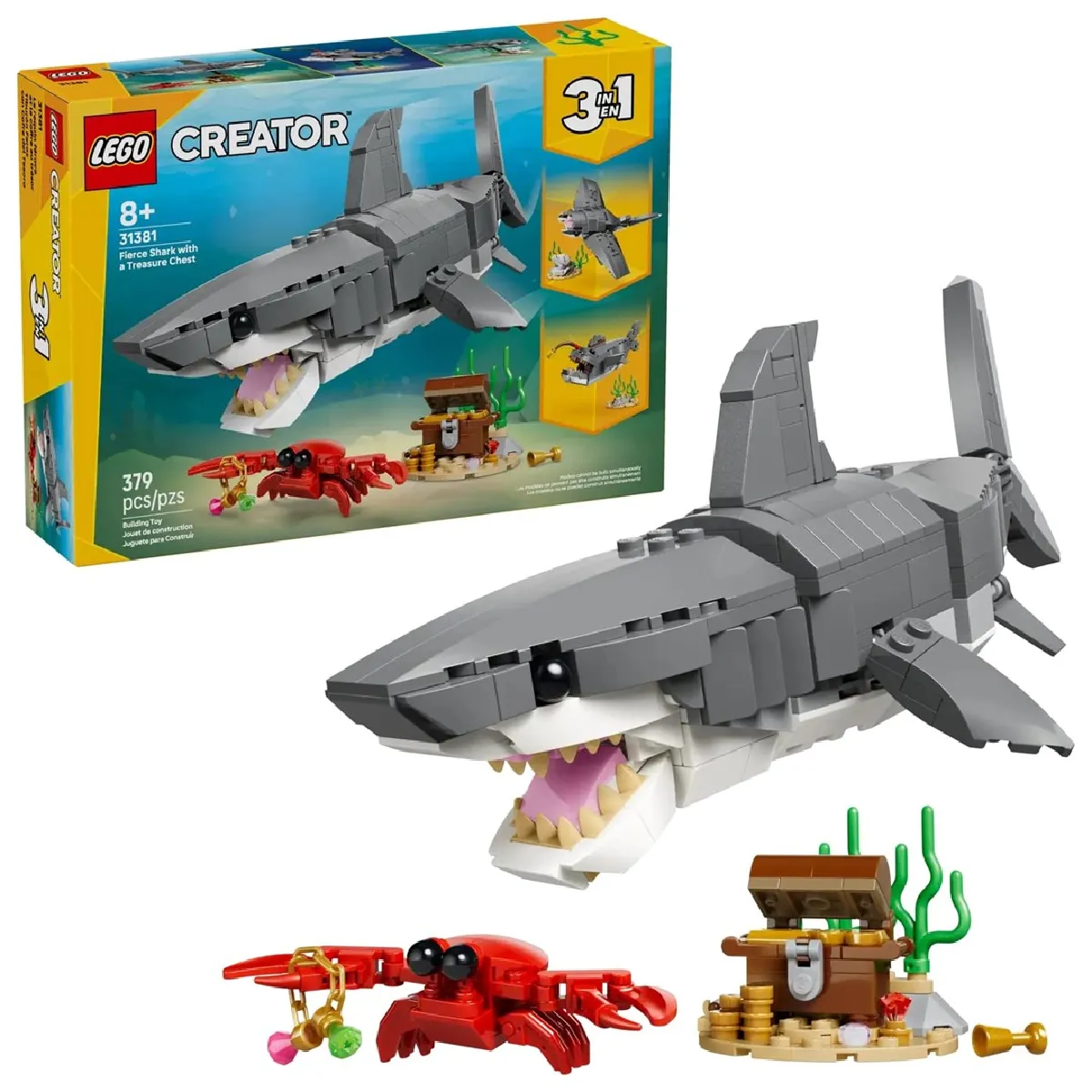 LEGO CREATOR 3 IN 1 31381 Fierce Shark with a Treasure Chest