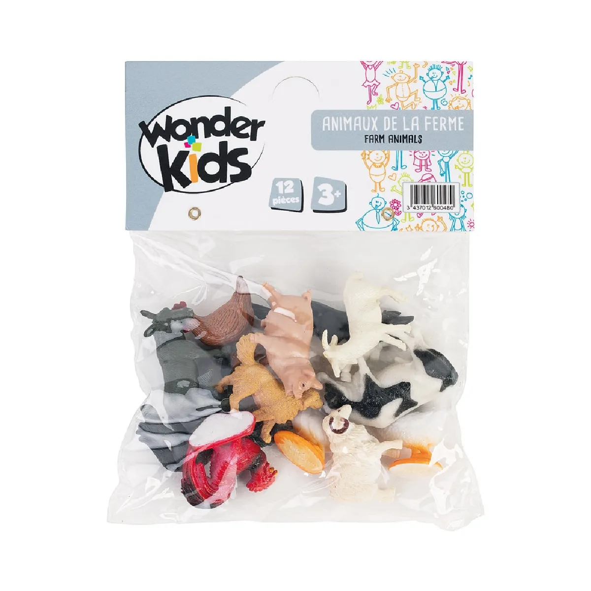 Meilleurs prix pour A2600048 Set Animaux de la ferme 12 pièces figurines plastique peintes