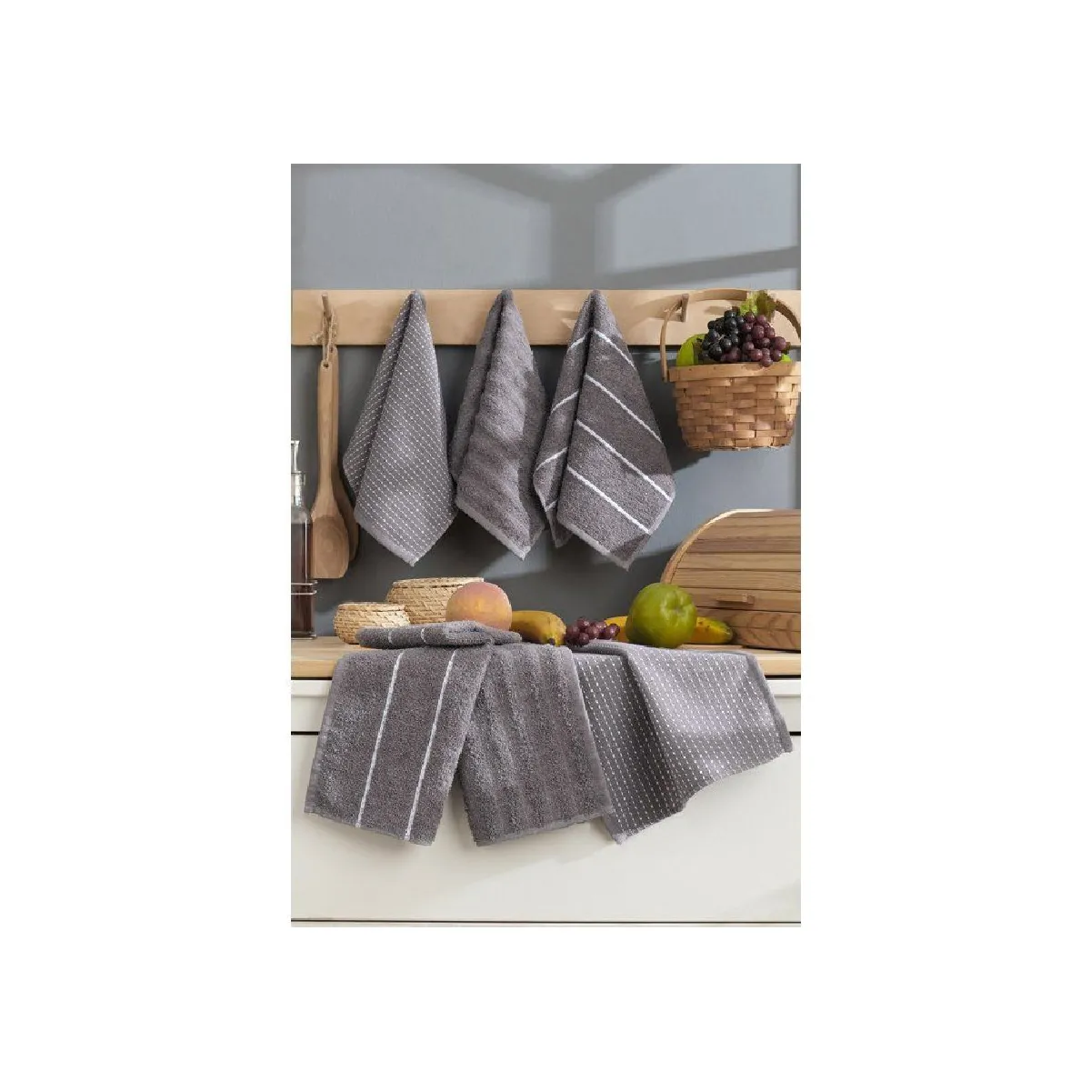 Set 6 serviettes 30 x 50 cm Gris anthracite 336EPJ1170