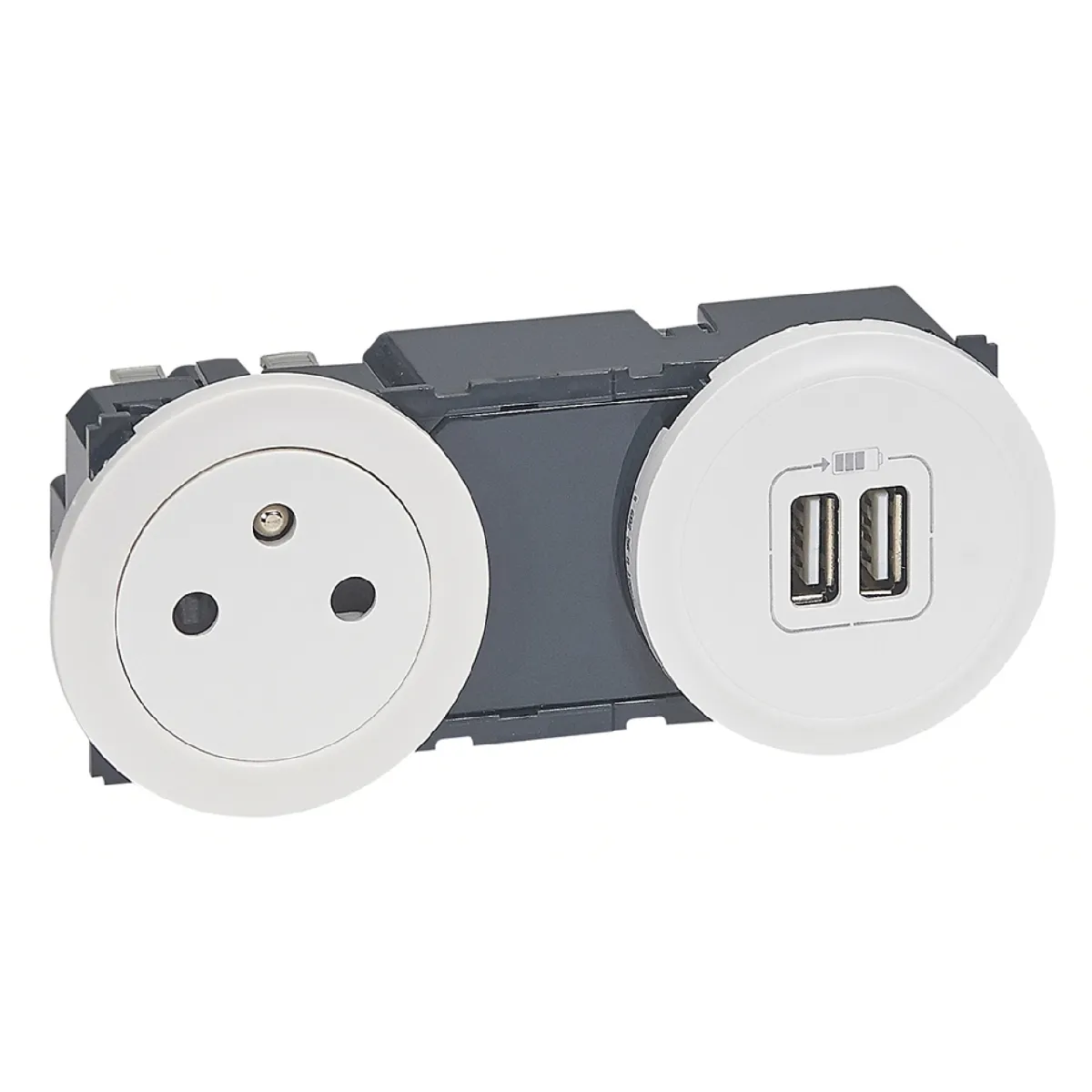 Legrand Blanc Enjoliveur - Prise Usb Double - Céliane