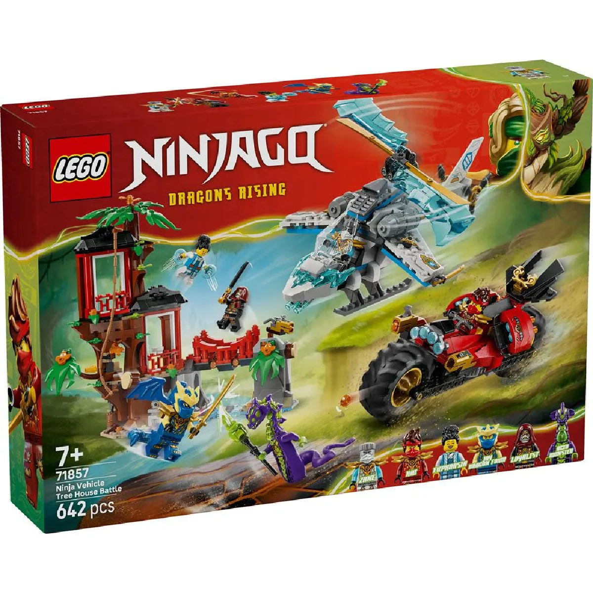 71857 Set LEGO NINJAGO Maison-arbre 3 niveaux et véhicules 642 pièces