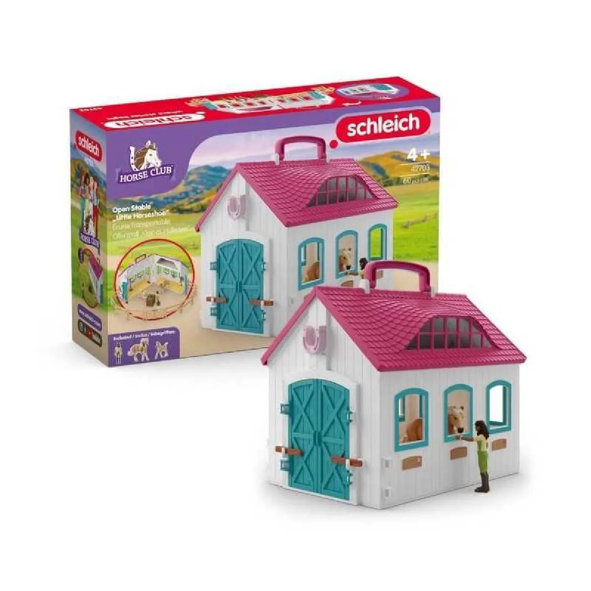 42703 Écurie transportable pliable 2 boxes pour jeu équestre