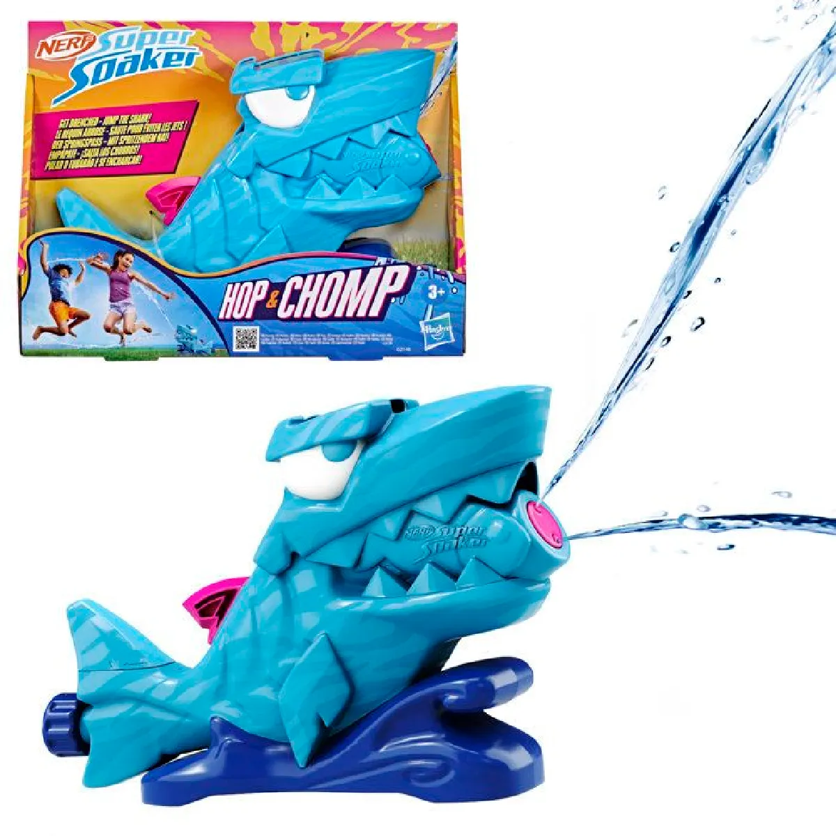 Pulverisateur d'eau Nerf Super Soaker Hop & Chomp, 2 jets giratoires, mâchoire articulée, connexion tuyau, jouet extérieur - Image 5