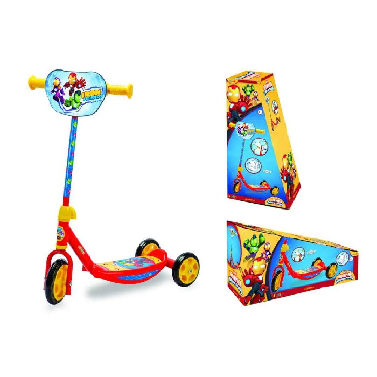 Trottinette 3 Roues Smoby Iron Man – Guidon Réglable 67 cm, Plateau Antidérapant - vue 8