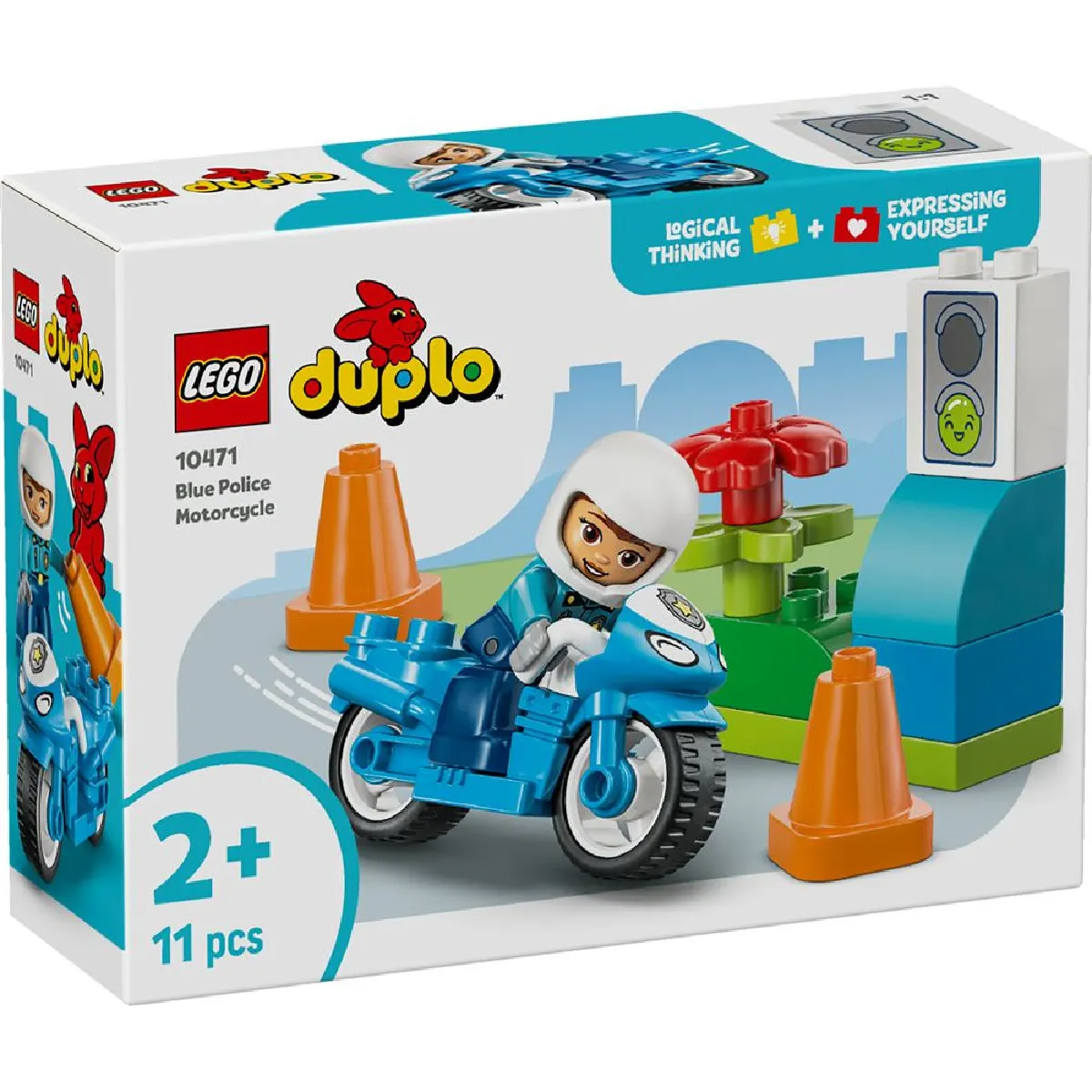 10471 Moto de police bleue DUPLO 11 pièces - 2+ ans
