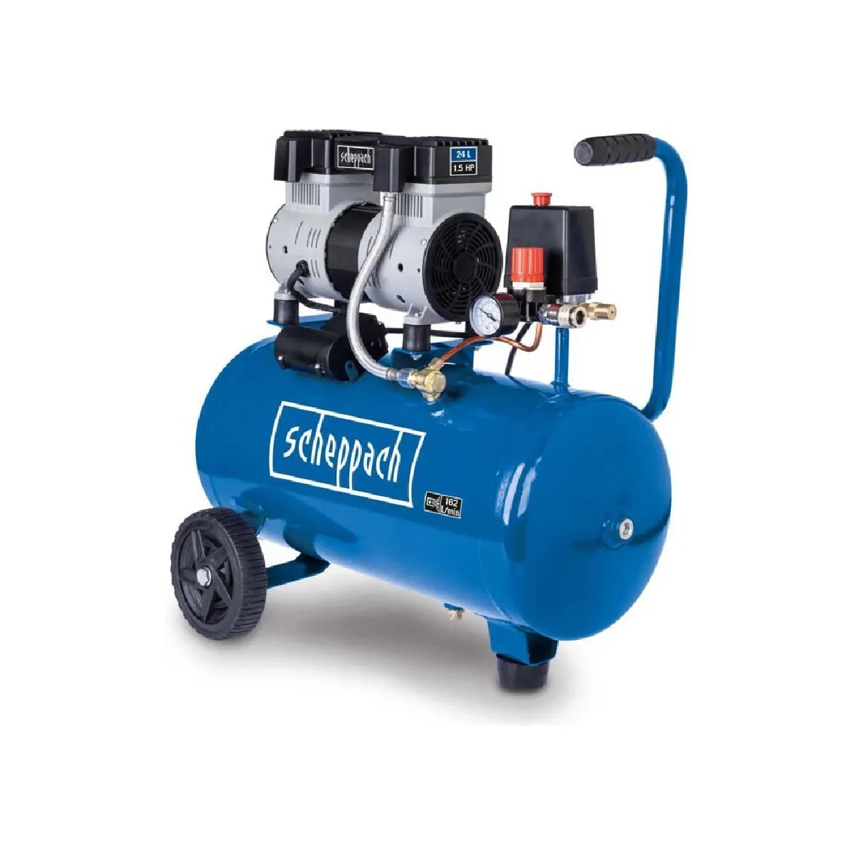 Scheppach Air Compressor HC26Si Ultra-Quiet Air Compressor 24 L Tank Working Pressure 8 Bar 1100 W 230 V Suction Capacit