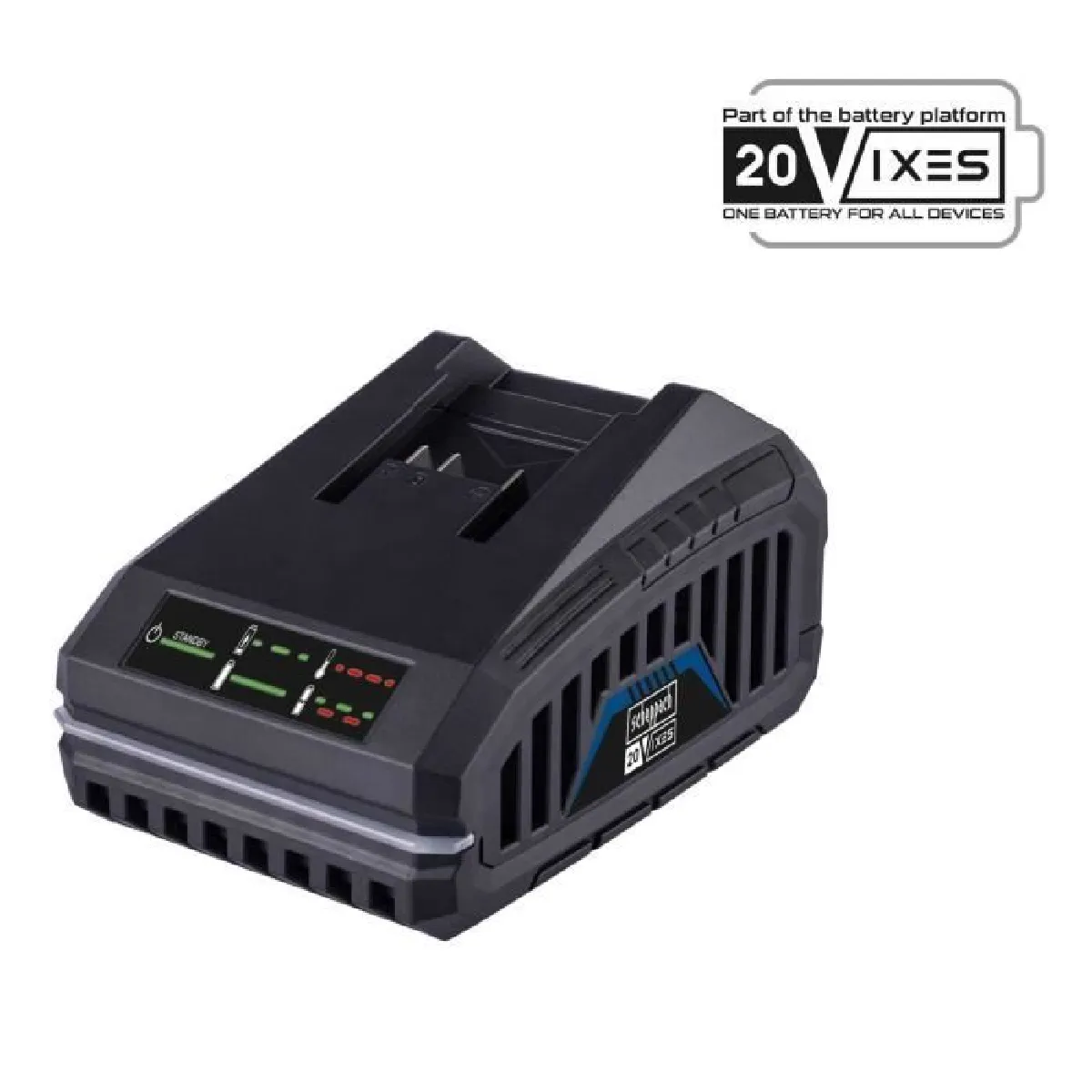 Chargeur de batterie - SCHEPPACH - 4.5 A - SBC4.5A - Charge les batteries Li-ion de la gamme Scheppach 20V IXES