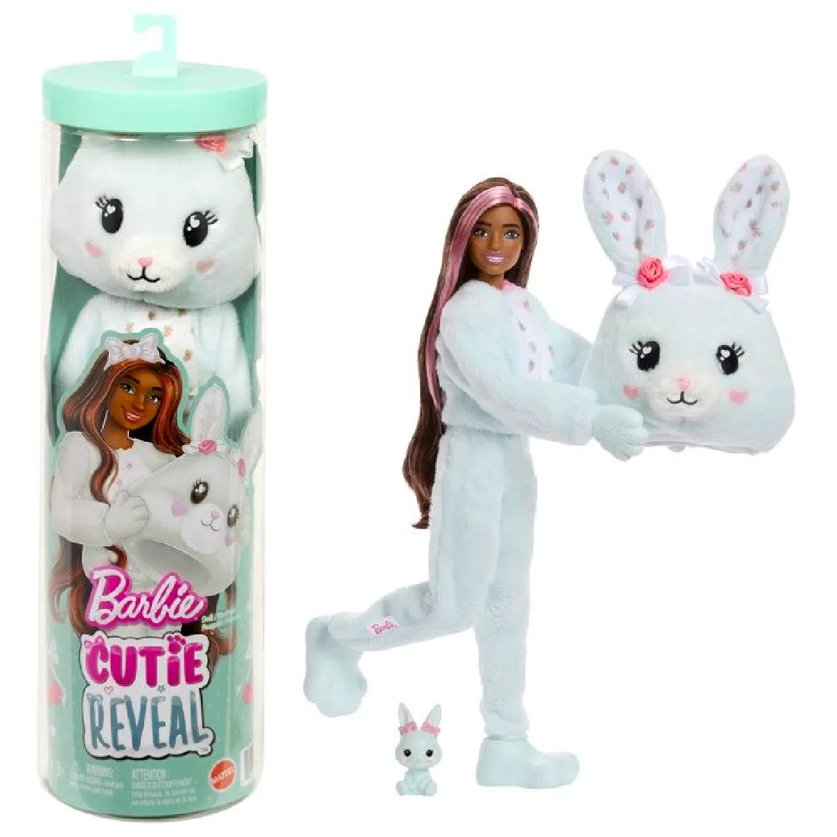Barbie Bleu Poupée Mannequin Peluche Lapin