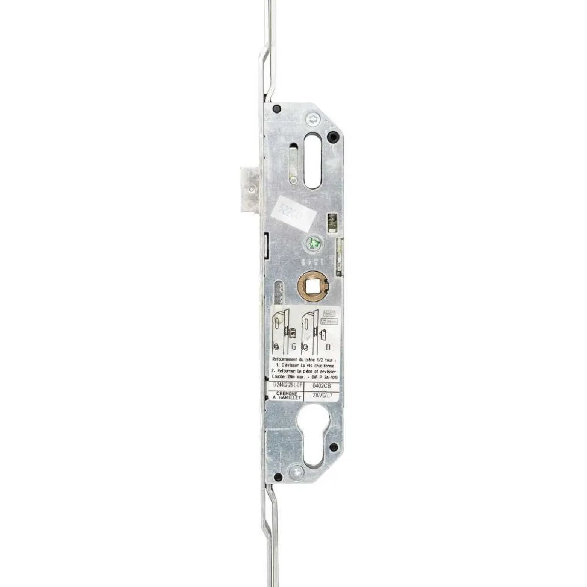 Crémone barillet axe 25 mm longueur 2030 mm ajustable haut et bas FERCO G-24534-20-L-1