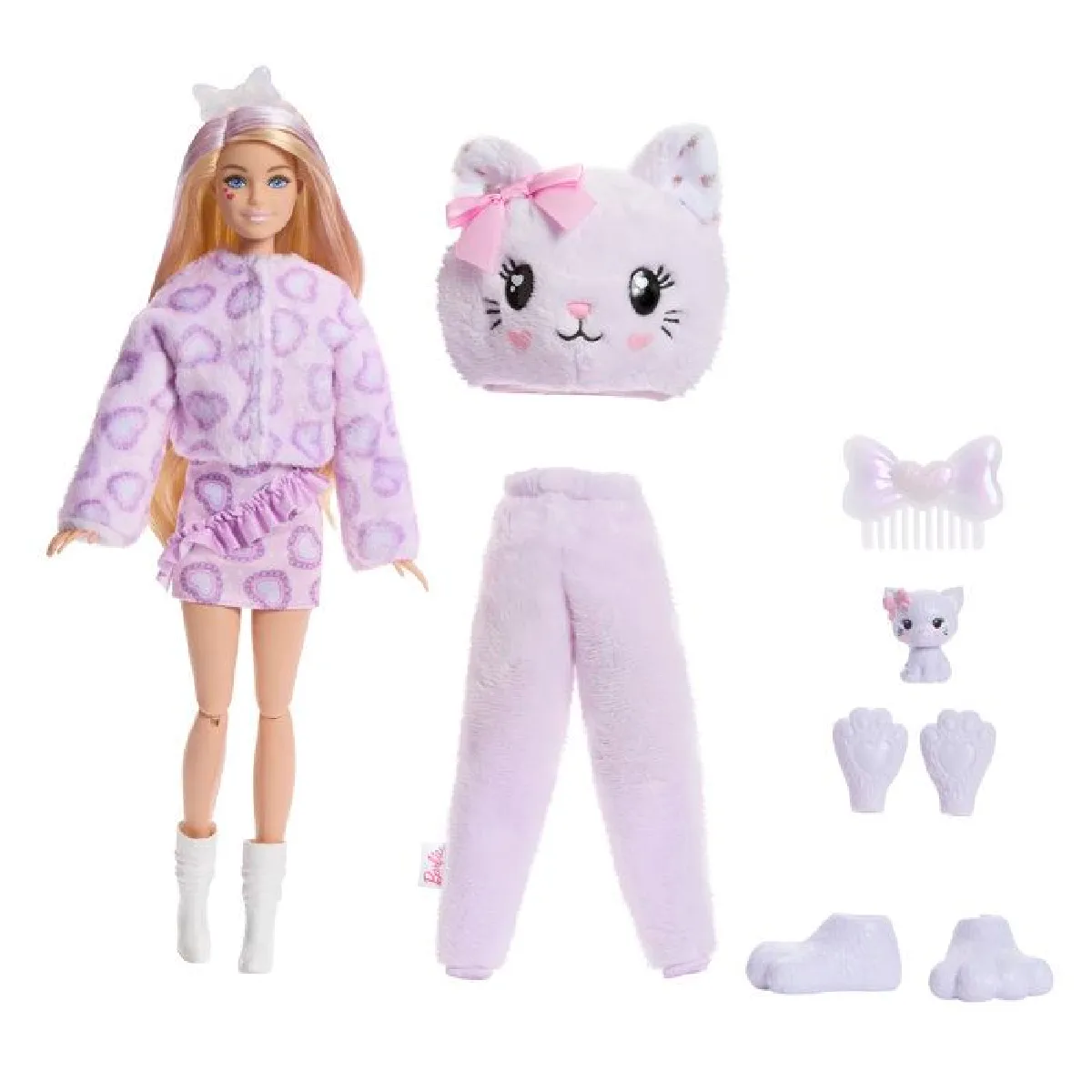 Barbie poupée Cutie Reveal chat mauve