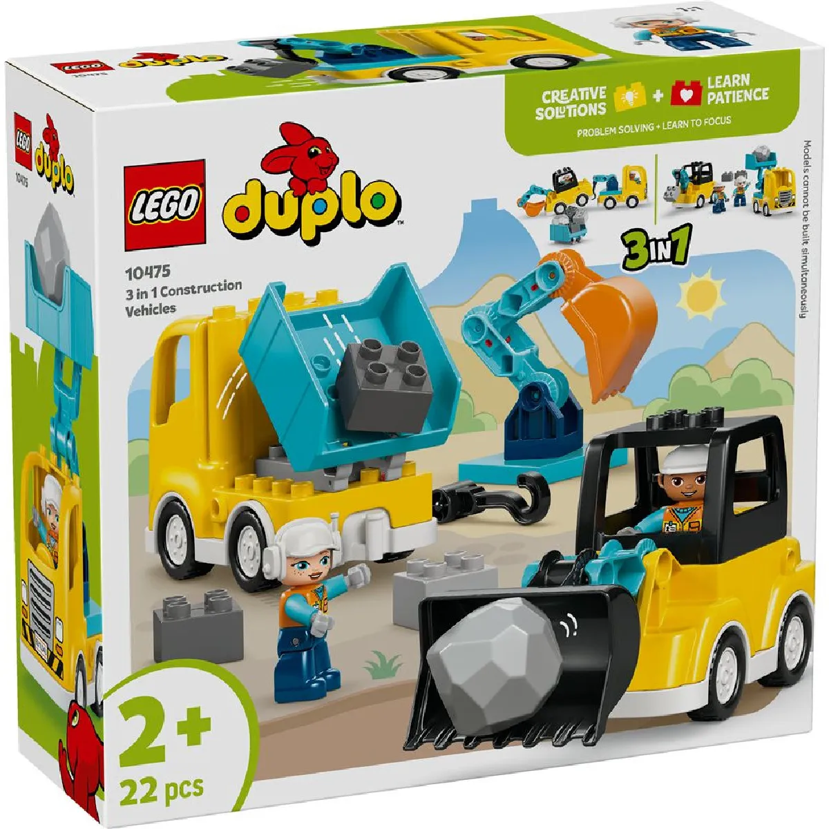 10475 Set LEGO DUPLO Véhicules de chantier 3-en-1 22 pcs