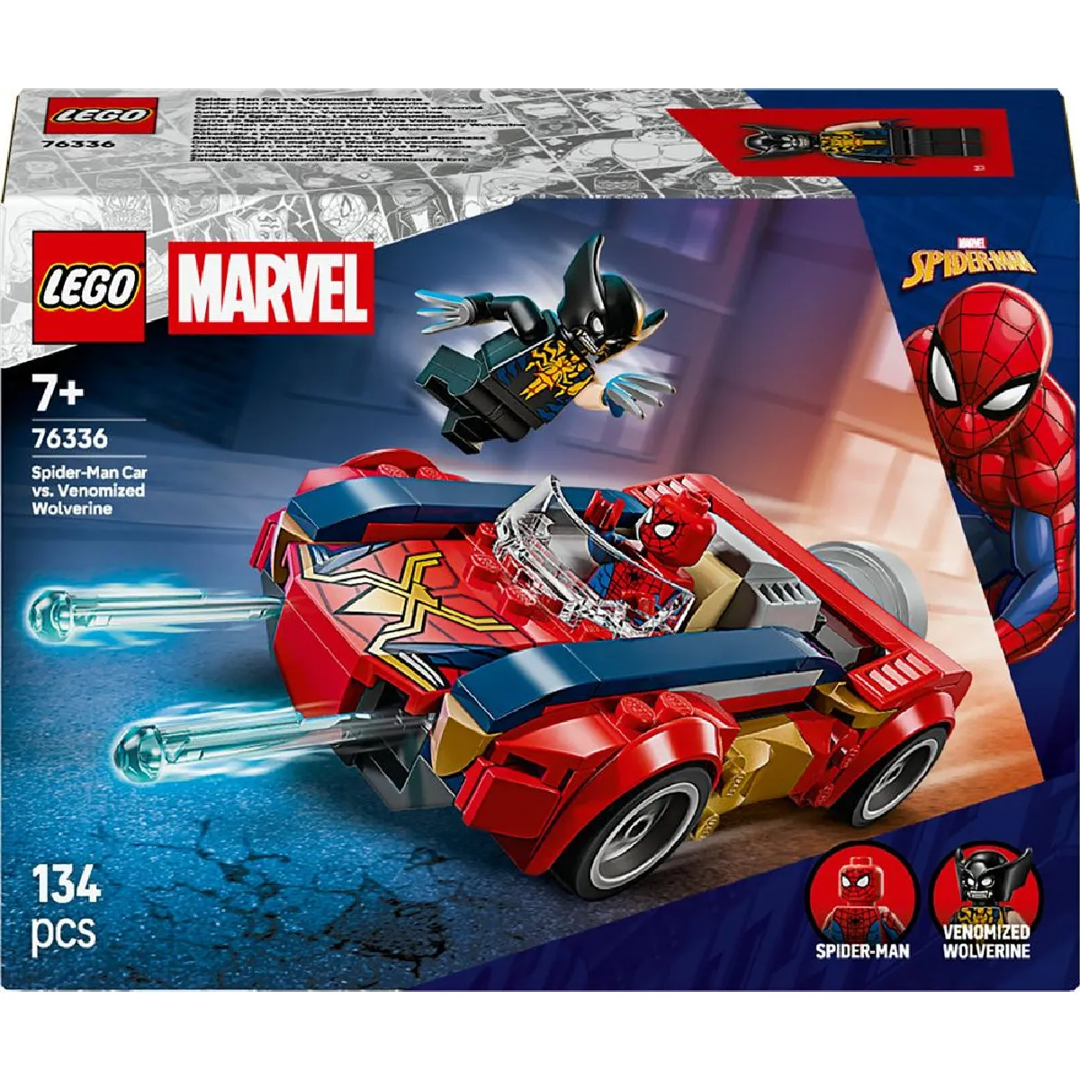 LEGO Marvel Spider-Man et sa voiture contre Wolverine vénomisé 76336 - vue 7