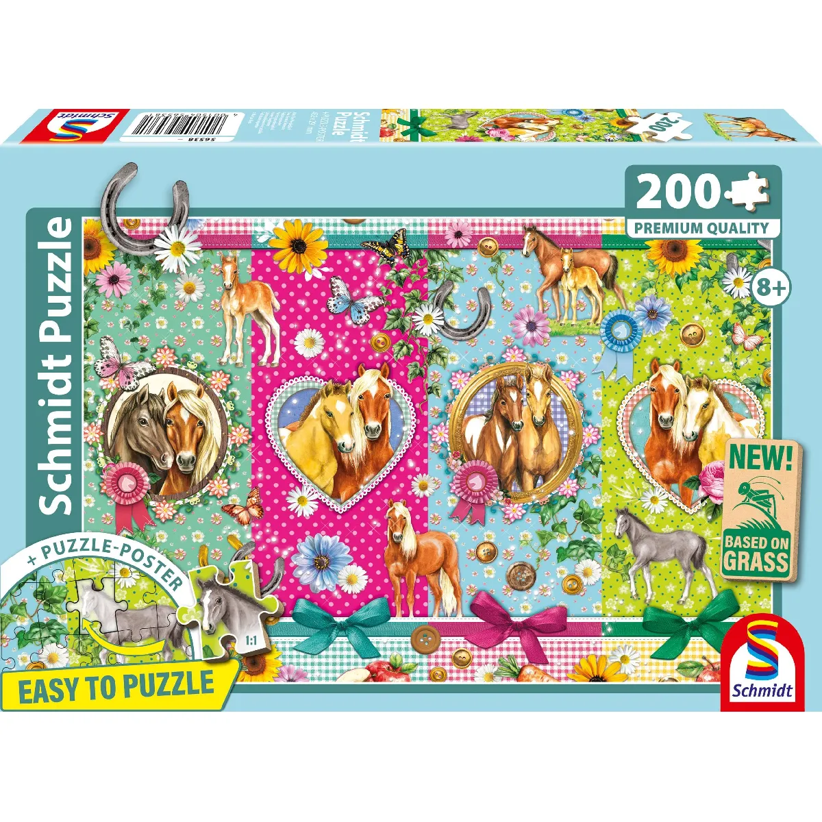 Schmidt Spiele Puzzle Chevaux Heureux - 200 Pièces