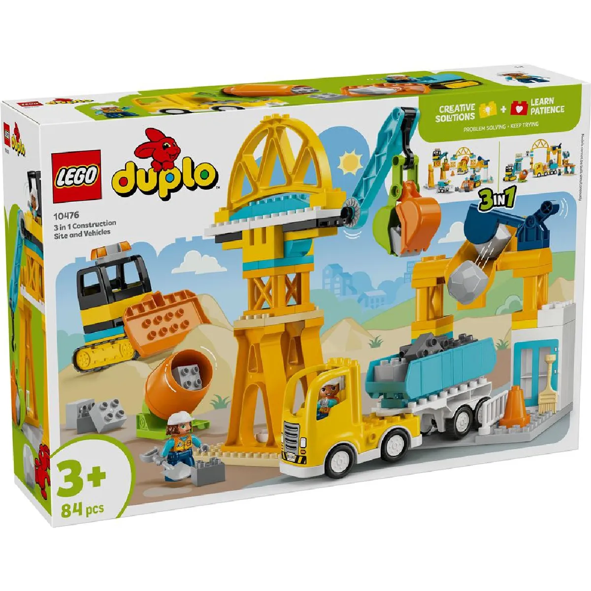 10476 Set LEGO DUPLO Chantier 3-en-1 84 pi&egrave;ces
