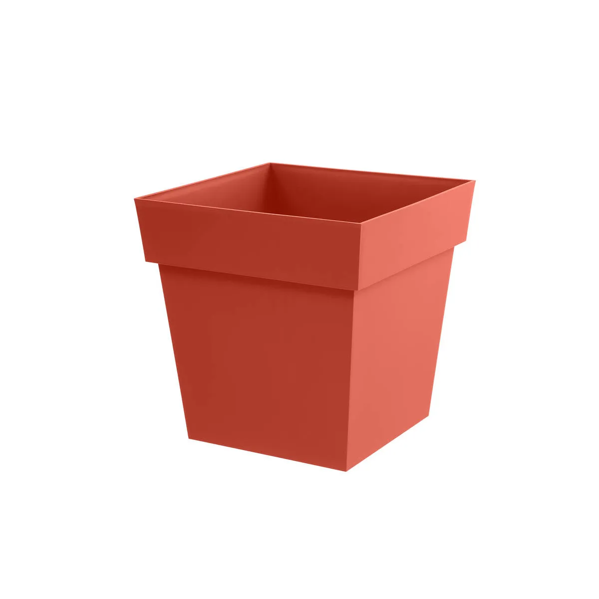 Eda Plastiques Orange Pot De Fleurs Carré Toscane 39 X H.39 Cm - Terre Battue - Eda