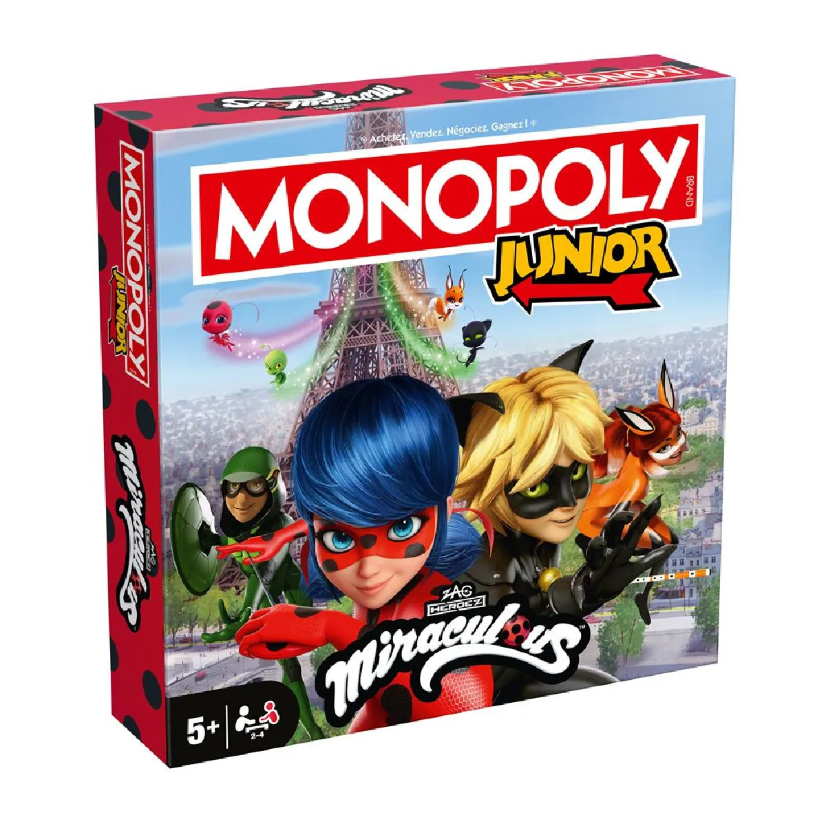 WINNING MOVES Monopoly Junior Miraculous 9327780 Jeu de soci&eacute;t&eacute; Junior 5+
