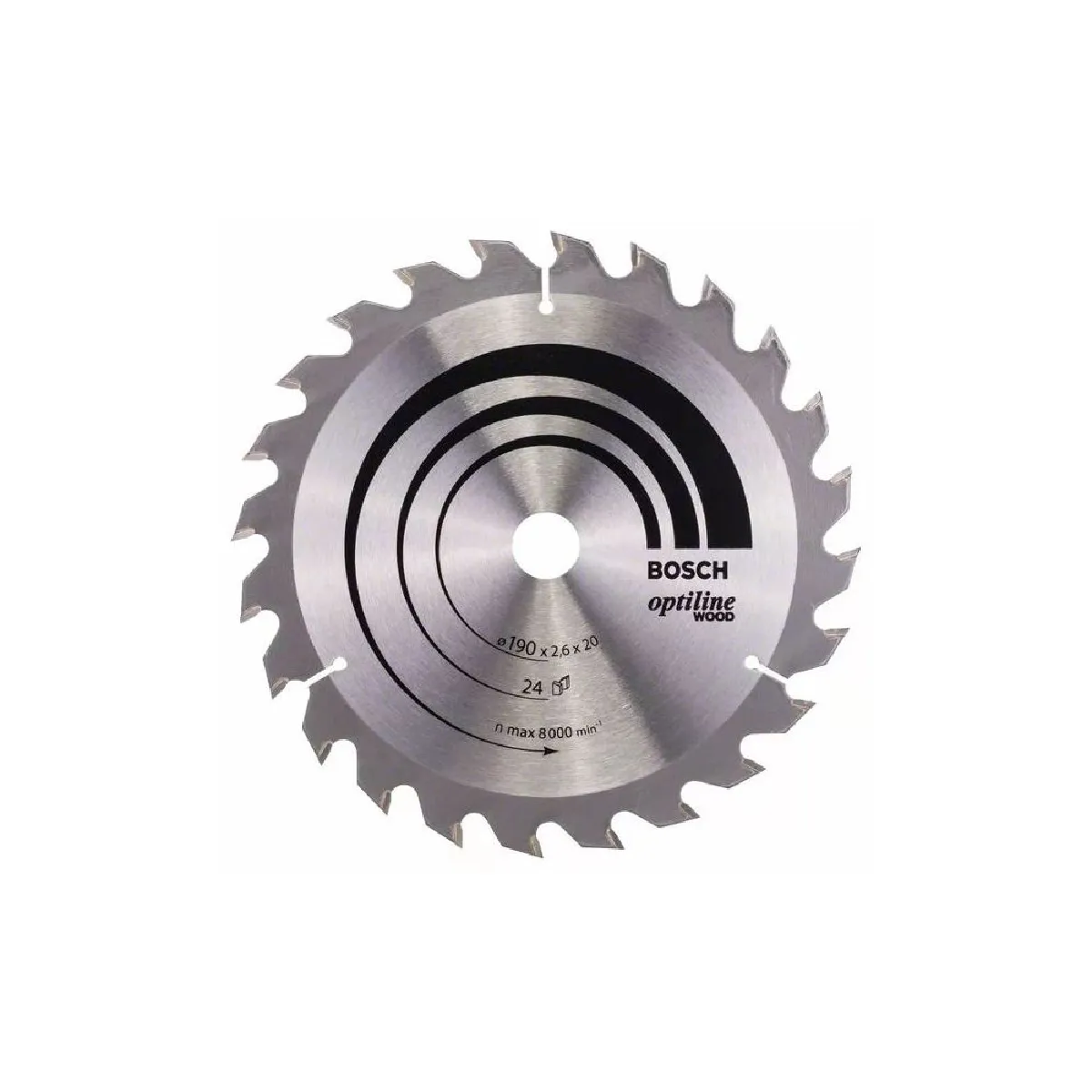 Lame de scie circulaire BOSCH Optiline Wood 210x30x2 8mm 24 dents Acier SK5 - vue 2