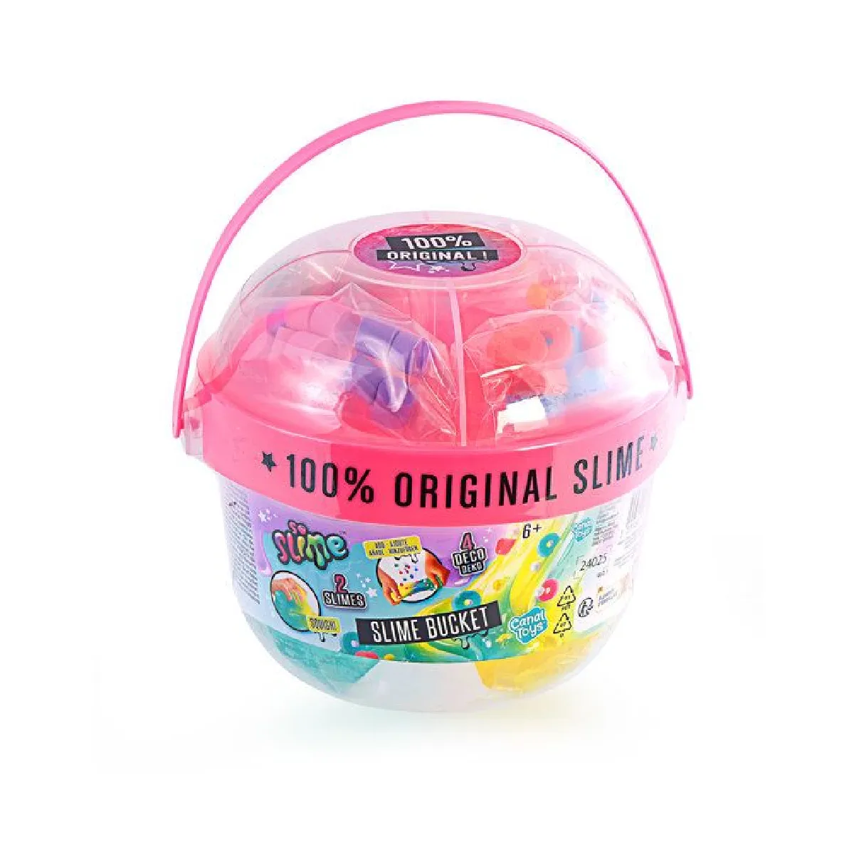 Kit Slime Canal Toys So Slime Bucket 2 Slimes Gigantes 4 Décorations - Image 4