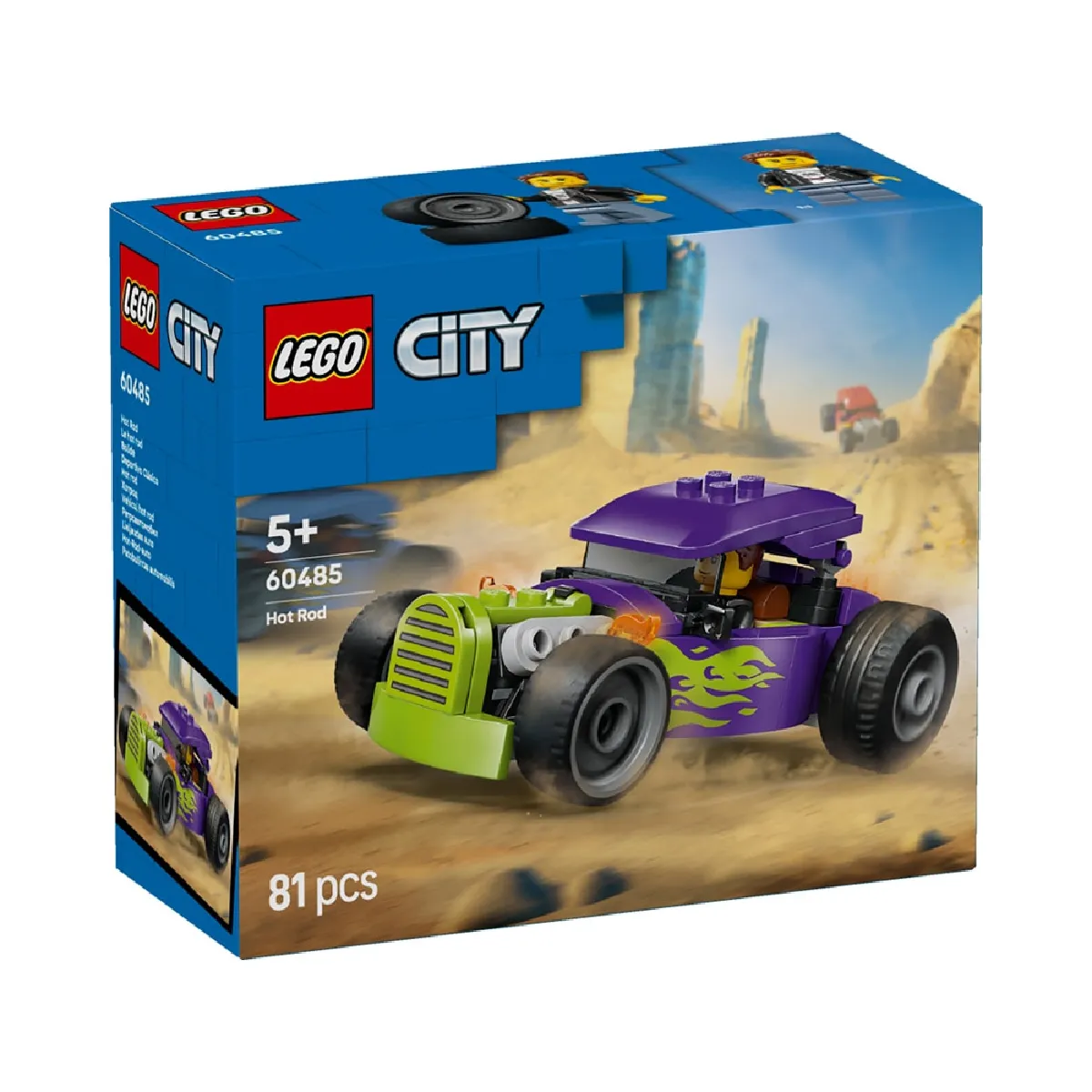 60485 Hot Rod LEGO City Voiture Hot Rod compacte violette 81 pcs