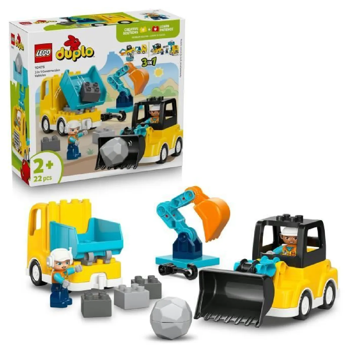 Lego Duplo Ville Lego Duplo Town 10475 Les Véhicules De Chantier 3-En-1 - Image 8