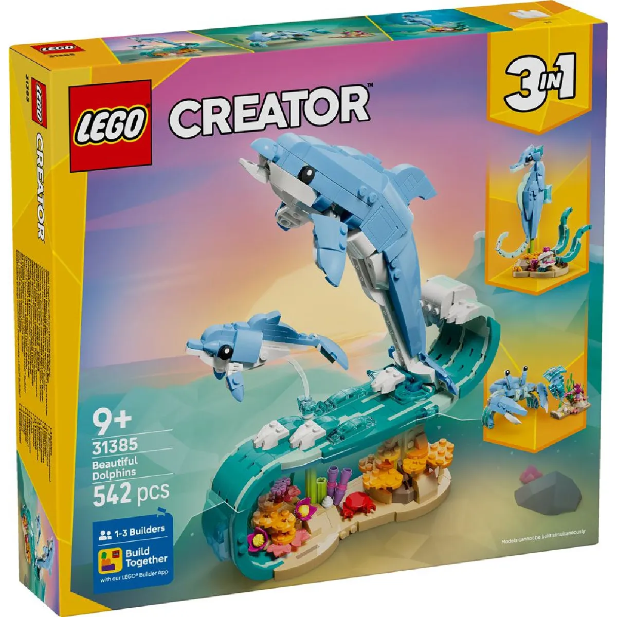 31385 Creator 3-en-1 Set Animaux marins 542 pi&egrave;ces