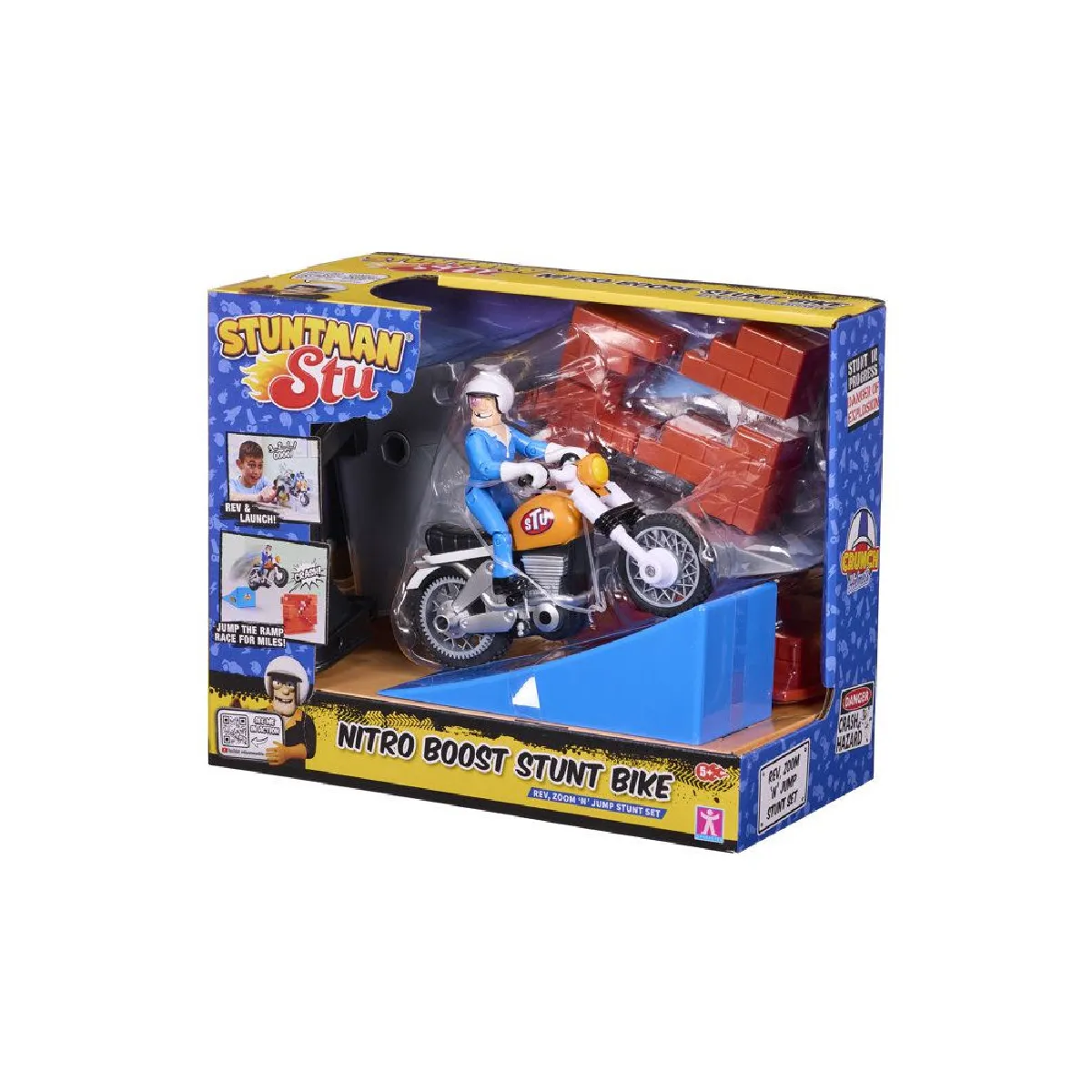 BANDAI Stuntman Stu Moto Nitro Boost Jouet pour réaliser des Cascades Figurine Cascadeur Inclus Jeu de Crash avec véhicule et Accessoires Jouet Enfant et + COSS8201 - vue 4