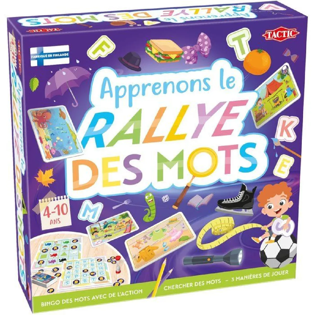 Jeu de plateau Tactic Apprenons Rally de Mots Éducatif 4-10 ans 2+ joueurs - Image 3