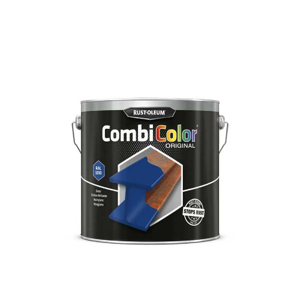 Peinture antirouille - métal brillant - 2,5 l - bleu gentiane 5010 - Combicolor RUST-OLEUM