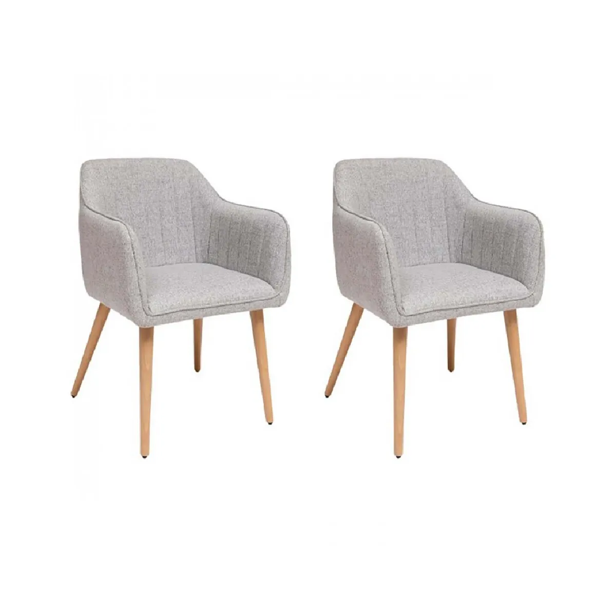 Lot de 2 chaises style fauteuil avec des pieds en bois coloris Longueur 60 x Profondeur 57 x Hauteur 83 5 cm