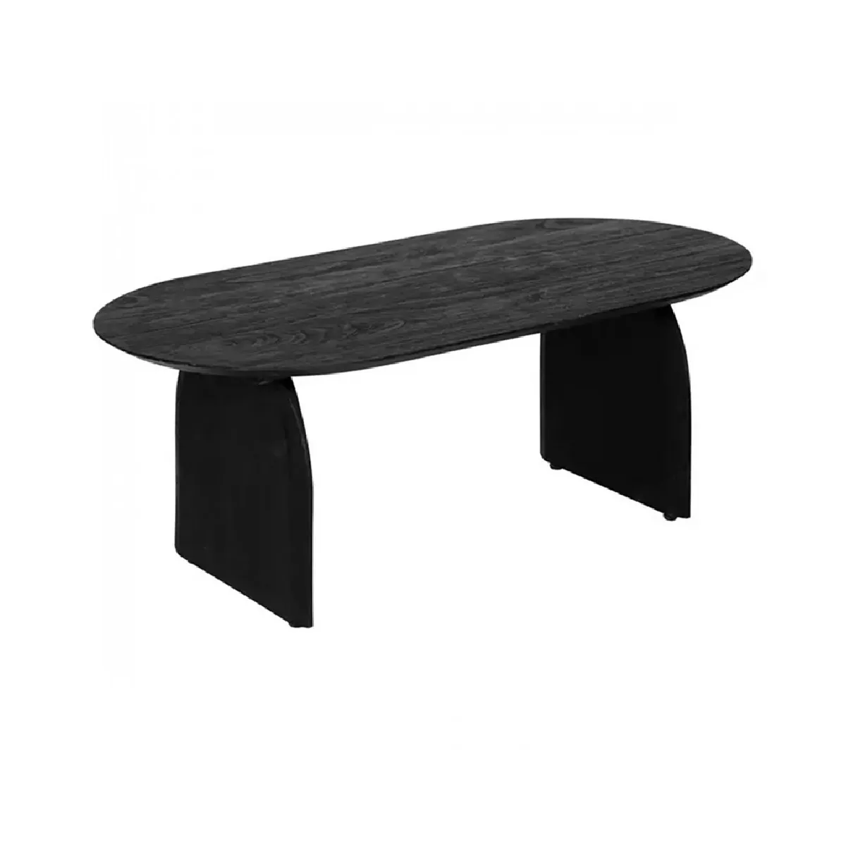 Meilleurs prix pour Table basse ovale en bois de manguier finition Texturée, coloris noir - Longueur 120 x Profondeur 60 x Hauteur 45 cm