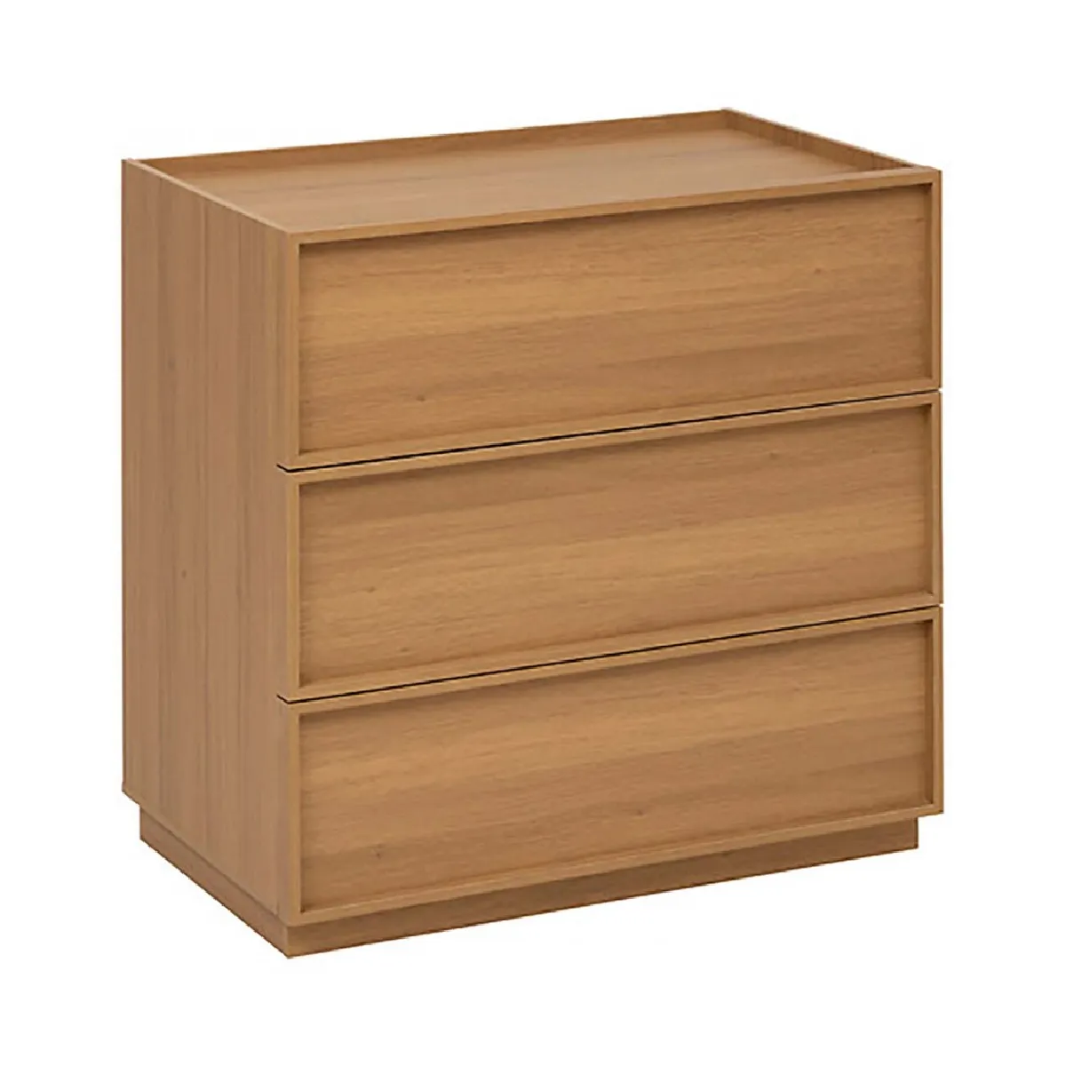 Pegane Marron Commode Meuble De Rangement À 3 Tiroirs, Coloris - L. 80 X P. 48 X H. 78 Cm