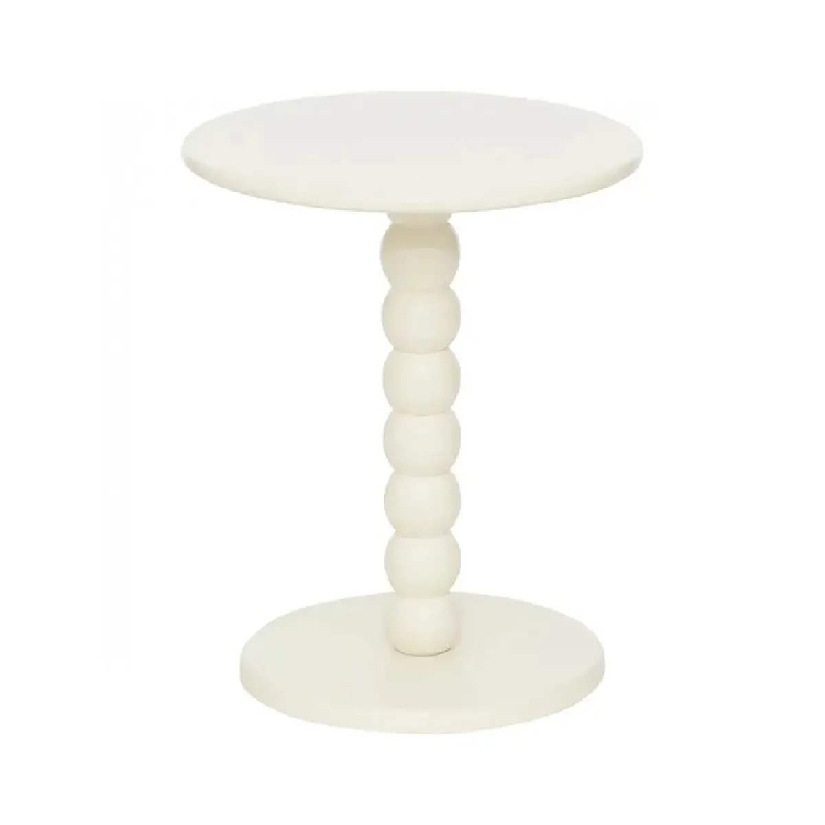 Comparer les prix de Table à café Table d'appoint ronde finition matte, coloris ivoire - Diamètre 38 x Hauteur 46,5 cm