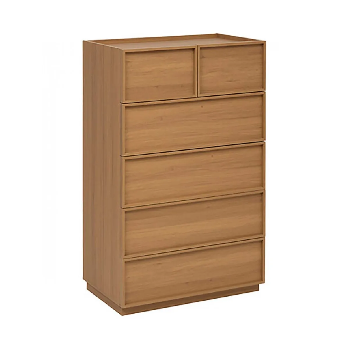 Pegane Marron Commode Meuble De Rangement À 6 Tiroirs, Coloris - L. 115 X P. 48 X H. 78 Cm