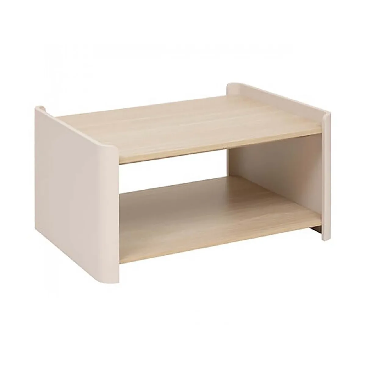 Meilleurs prix pour Table basse rectangulaire avec étagère inférieure, Coloris chêne/ivoire - Longueur 80 x Profondeur 60 x Hauteur 40 cm