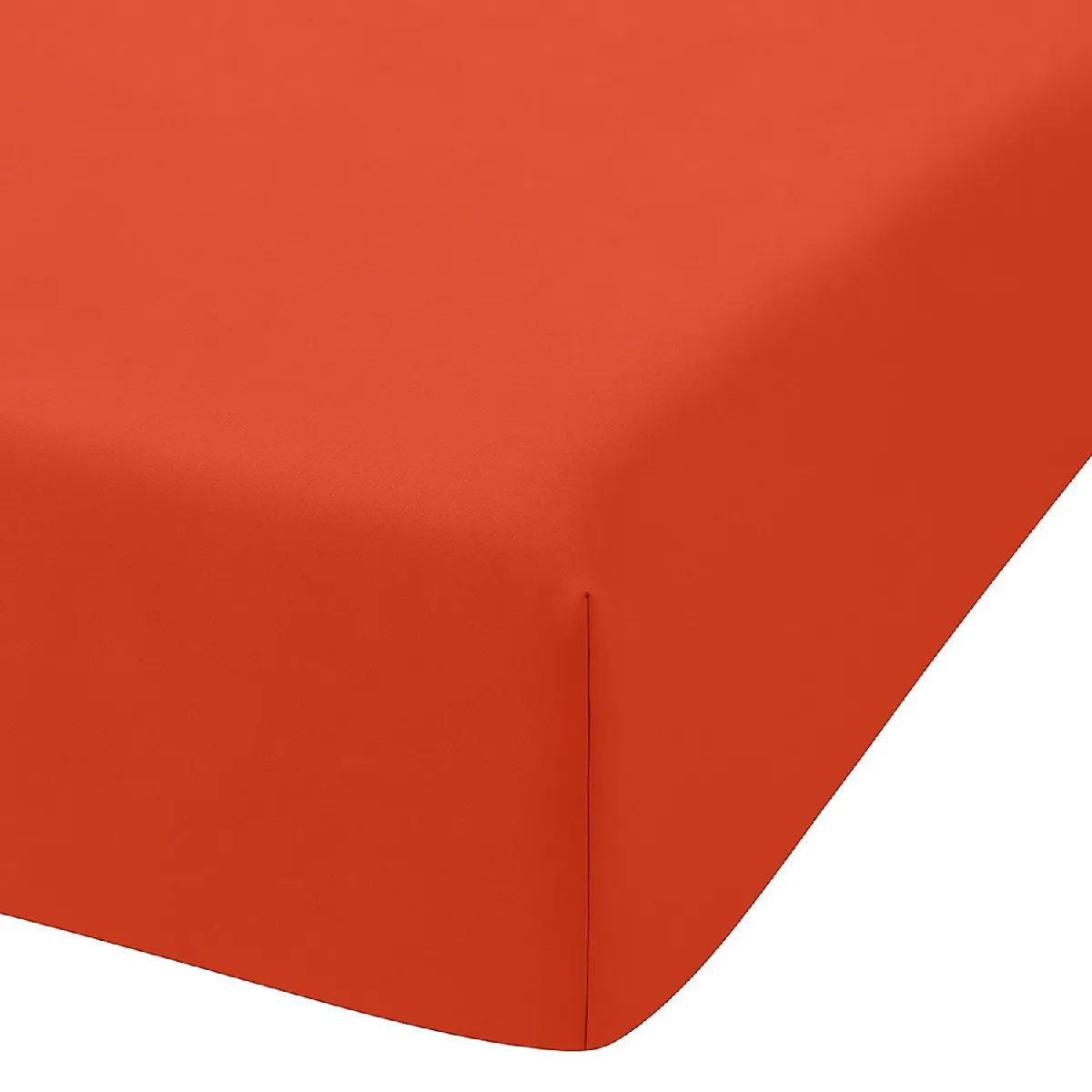 HOME COLLECTION Drap housse 100% coton bio 57 fils taille 140 x 200 cm couleur bisque