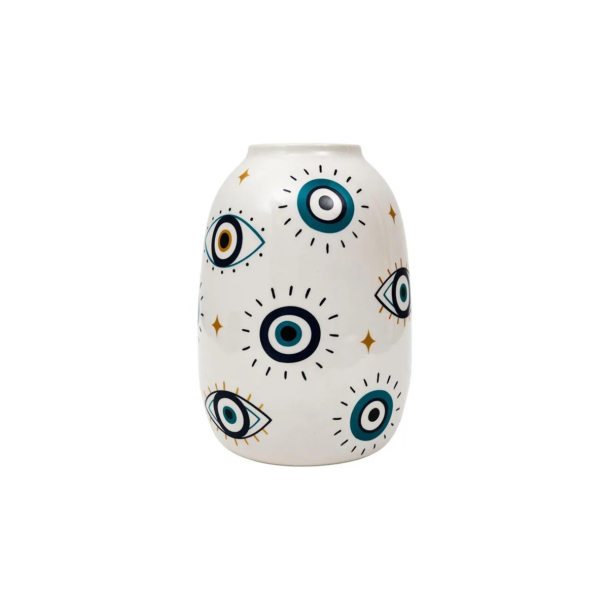 THE HOME DECO FACTORY Vase Design Louxor 22cm Bleu & Blanc