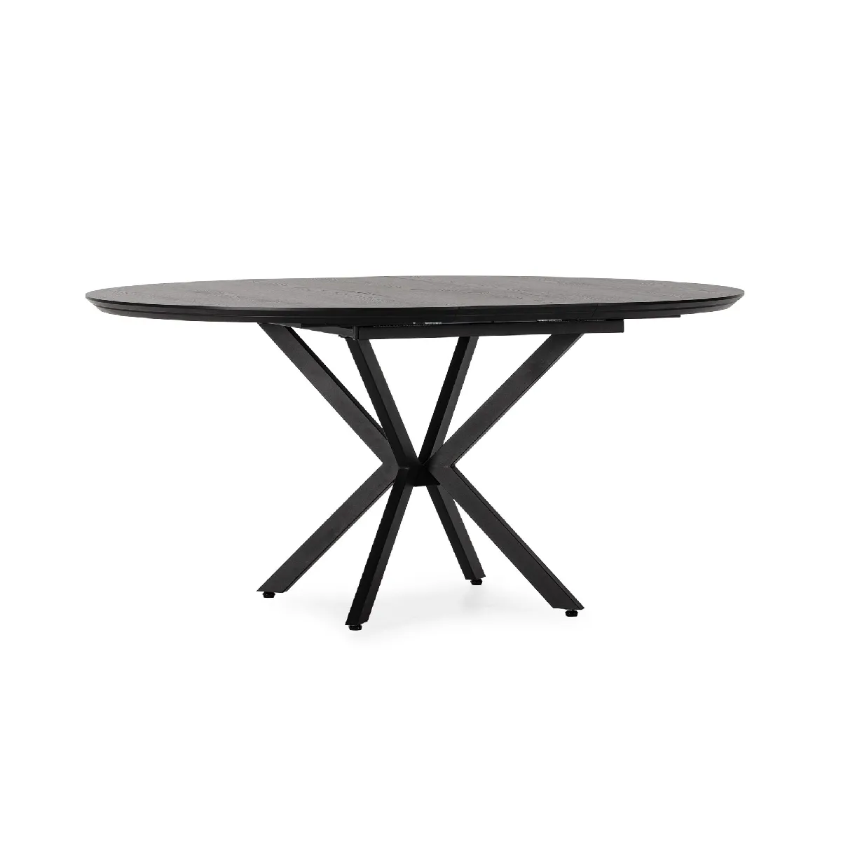 Table à manger extensible 126 cm pieds en métal noir - Noir