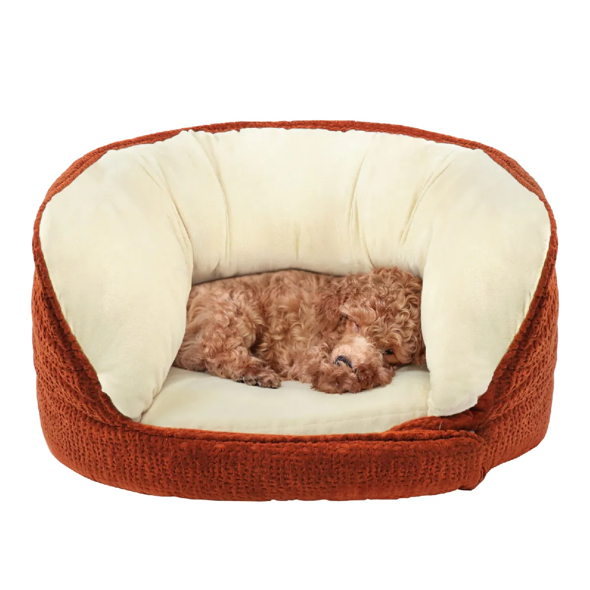 Lit pour petit chien TL VERCART - parois hautes, coussin amovible, housse lavable